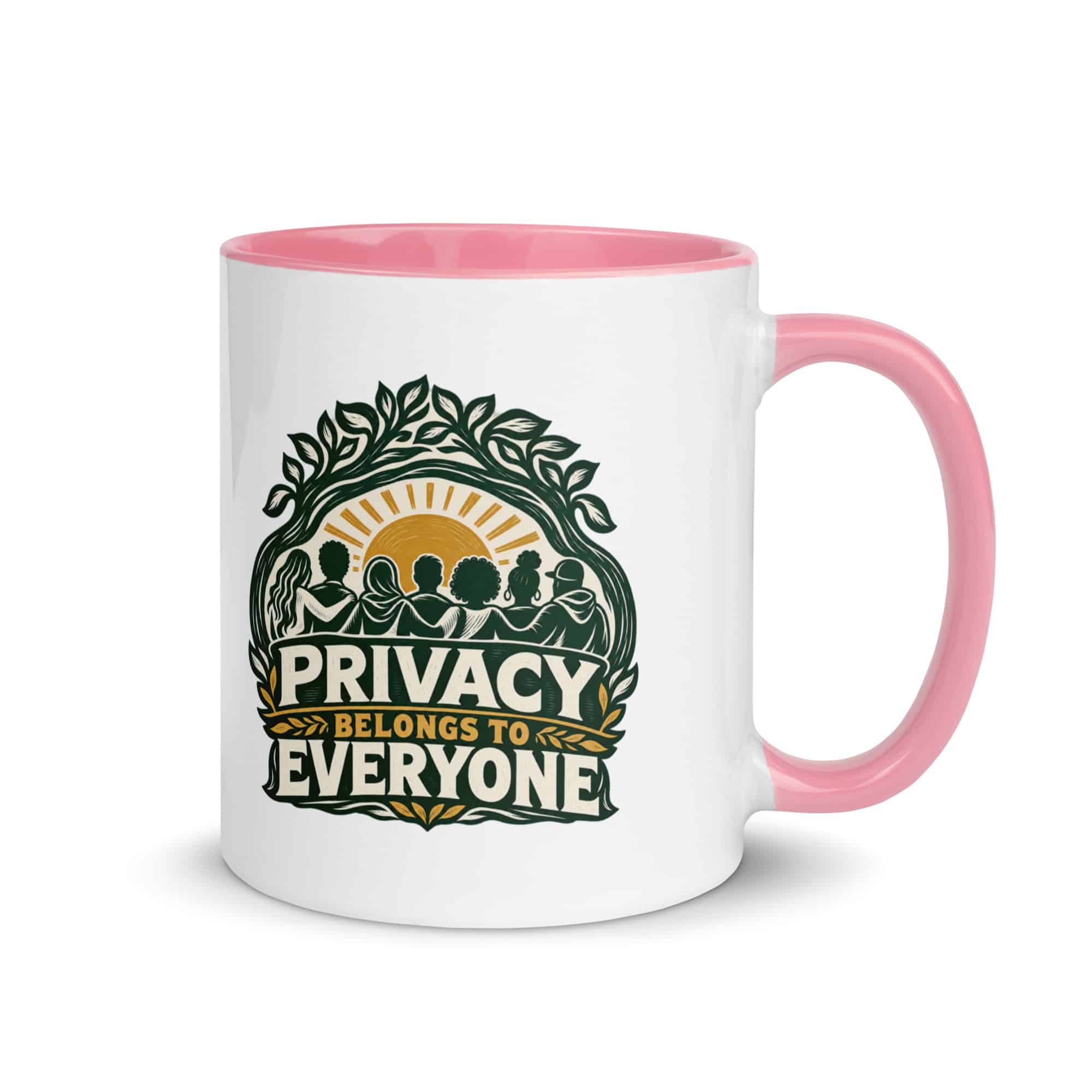 Color Inside Coffee Mug: Privacy belongs to everyone