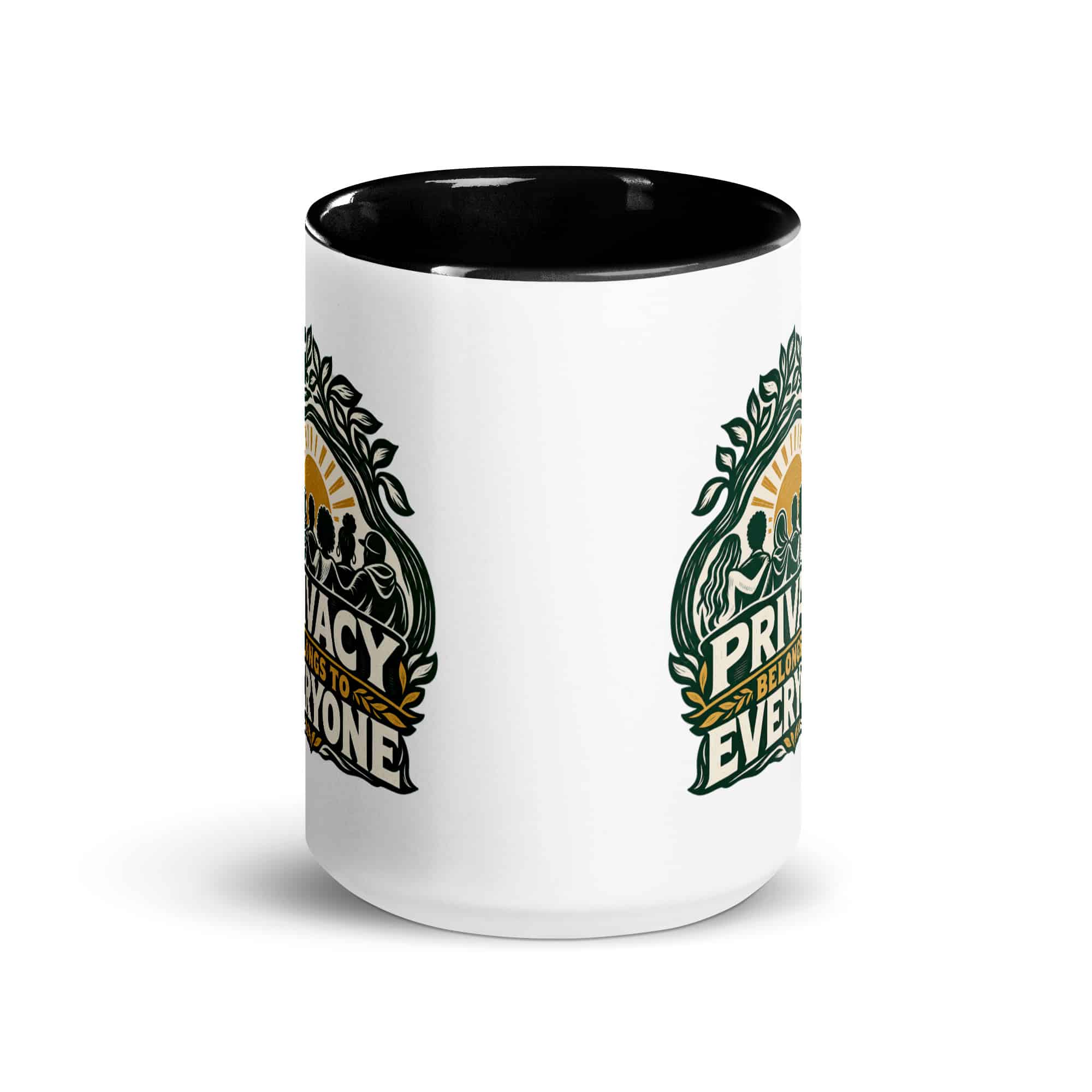 Color Inside Coffee Mug: Privacy belongs to everyone