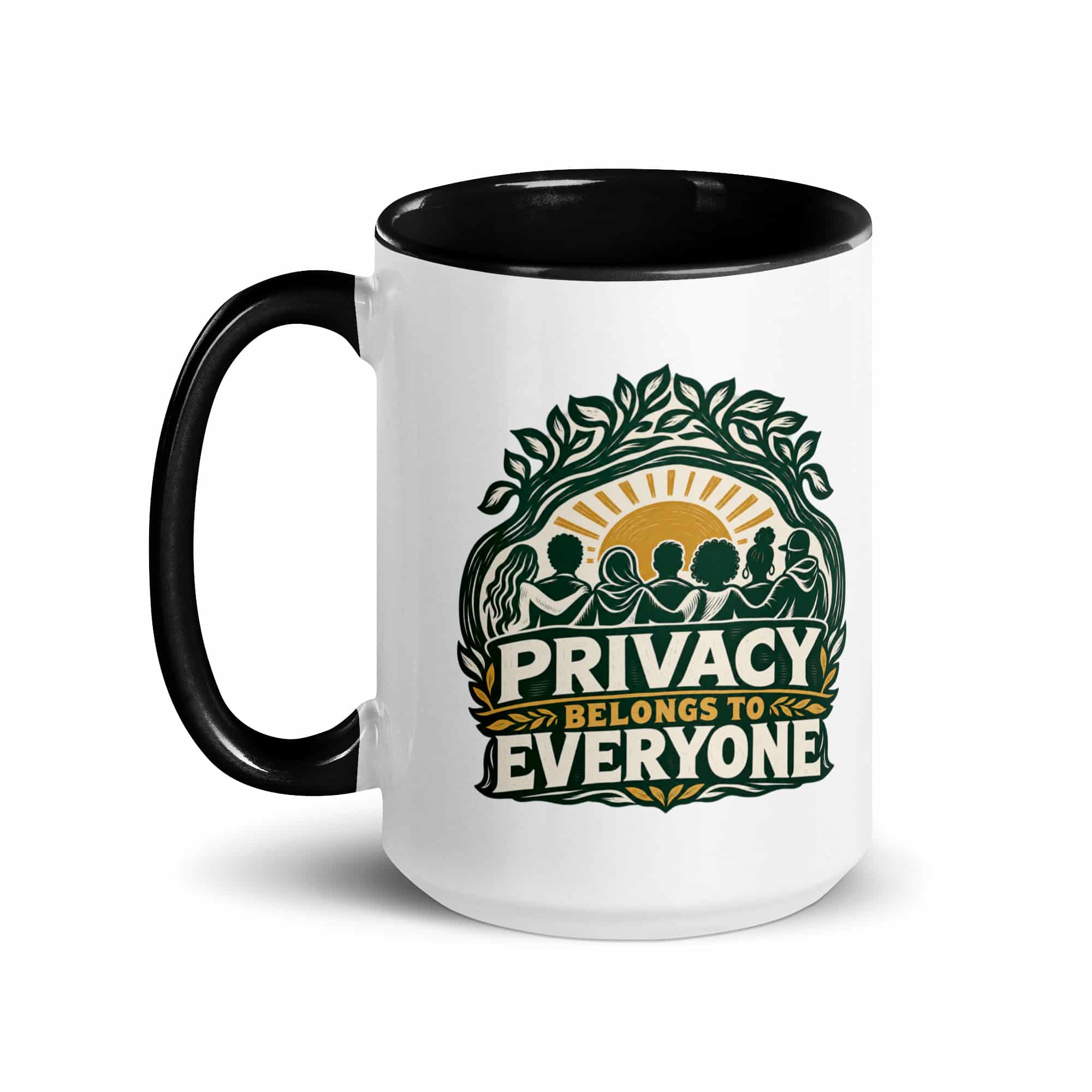 Color Inside Coffee Mug: Privacy belongs to everyone