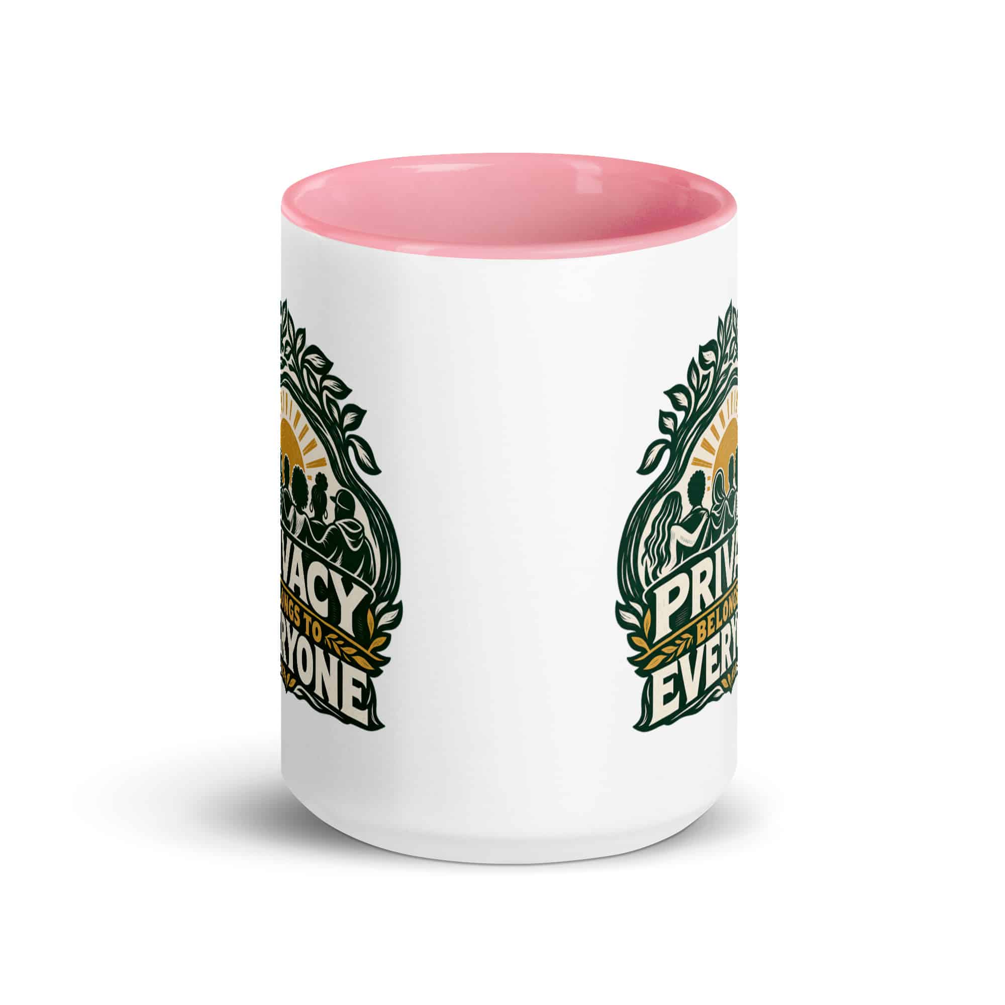 Color Inside Coffee Mug: Privacy belongs to everyone