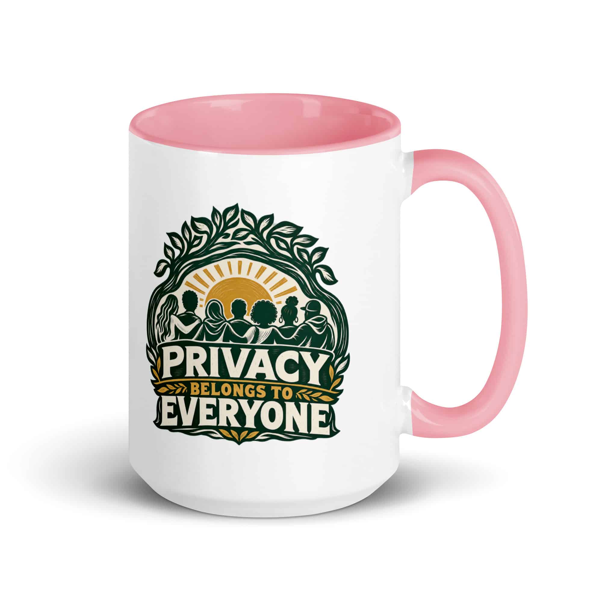 Color Inside Coffee Mug: Privacy belongs to everyone