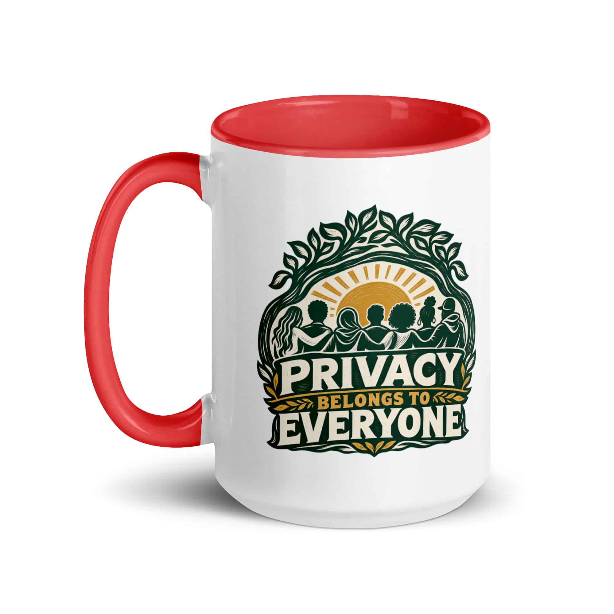 Color Inside Coffee Mug: Privacy belongs to everyone