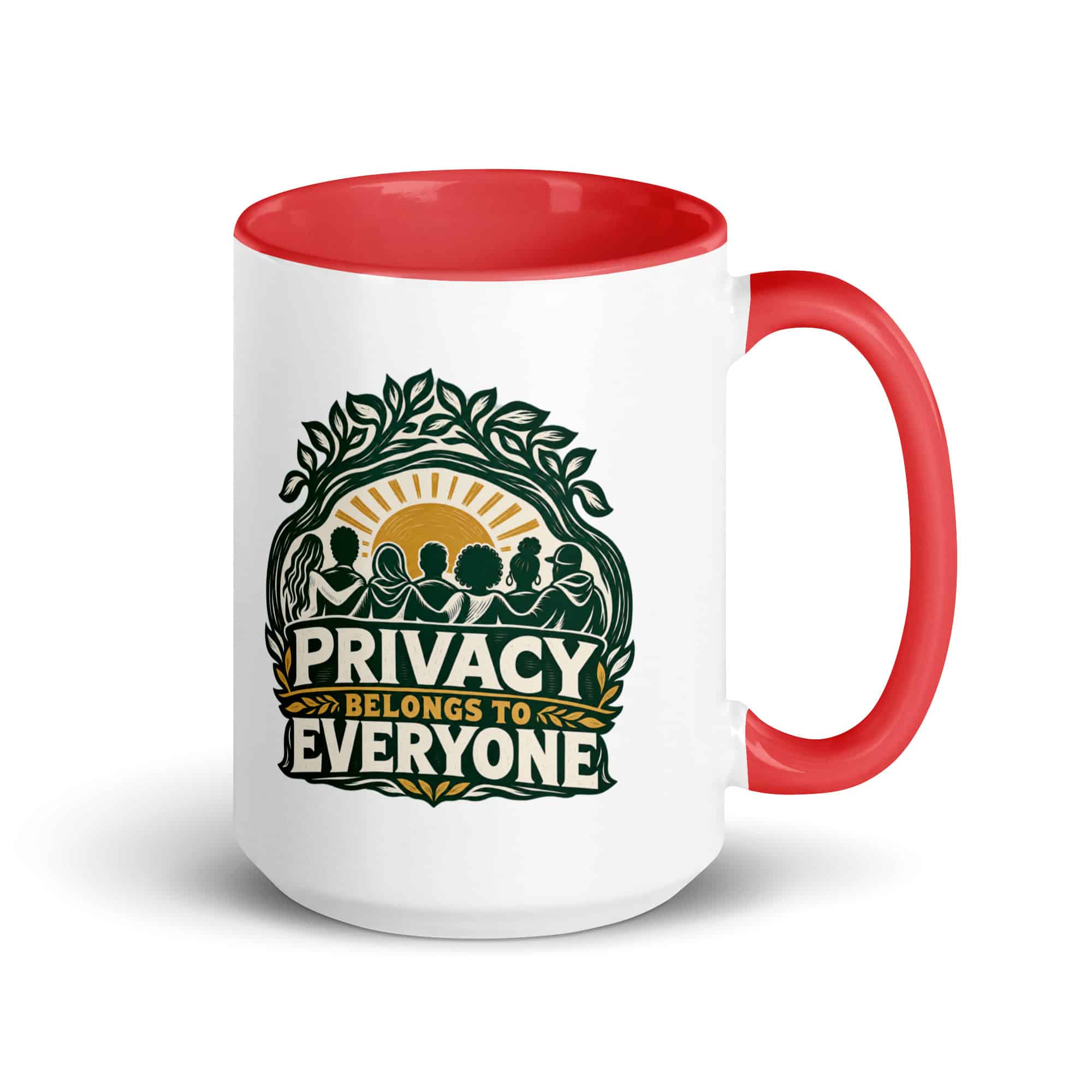 Color Inside Coffee Mug: Privacy belongs to everyone