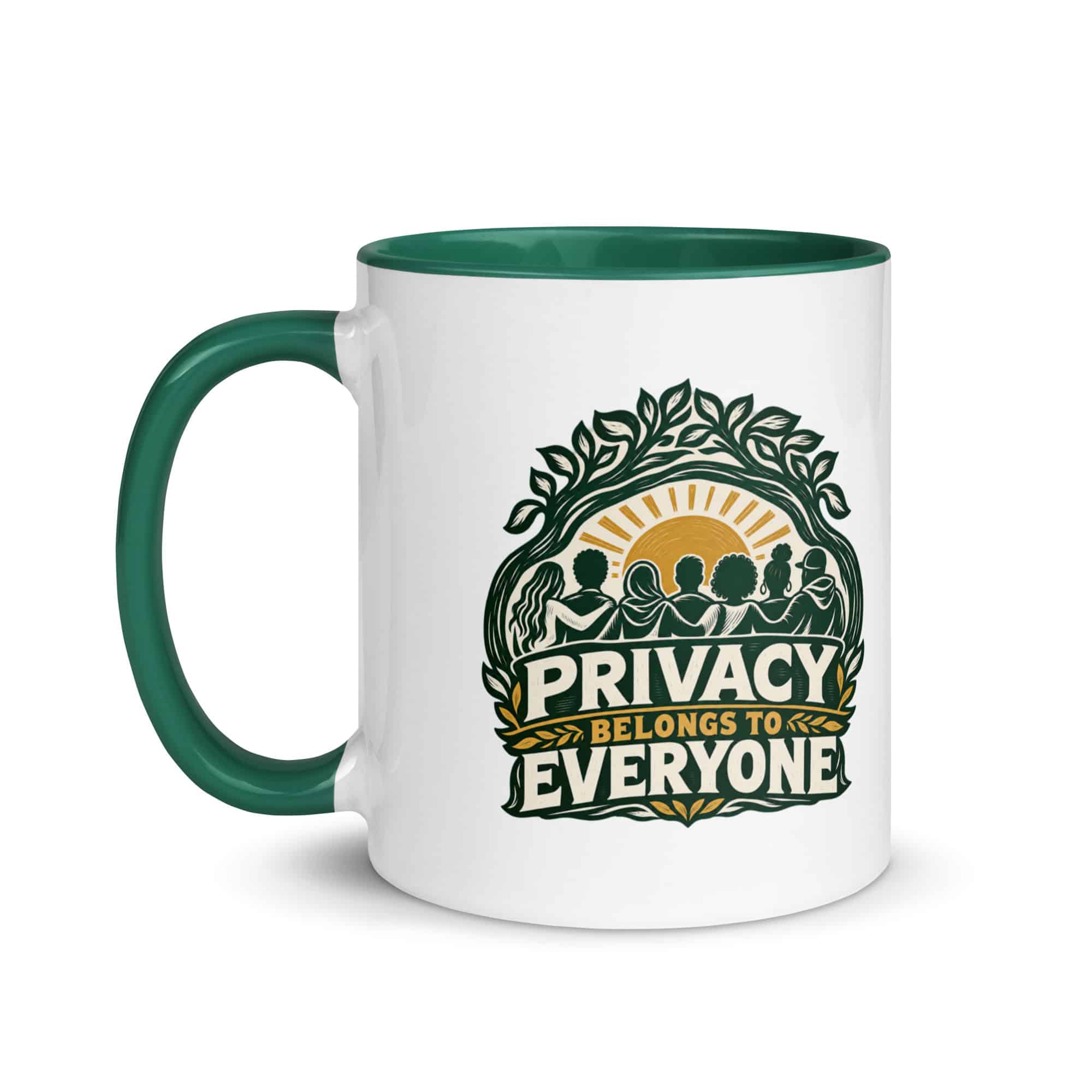 Color Inside Coffee Mug: Privacy belongs to everyone