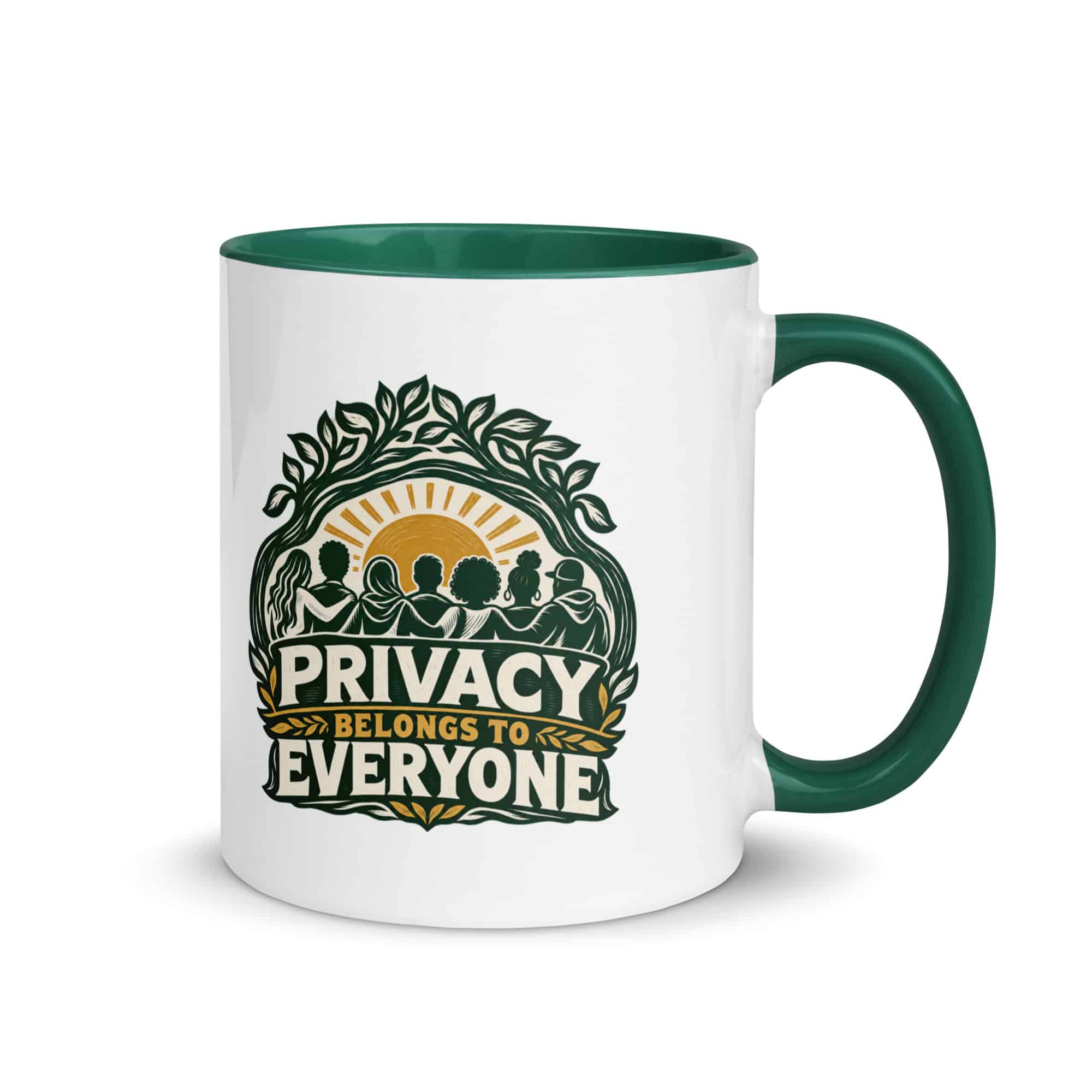 Color Inside Coffee Mug: Privacy belongs to everyone