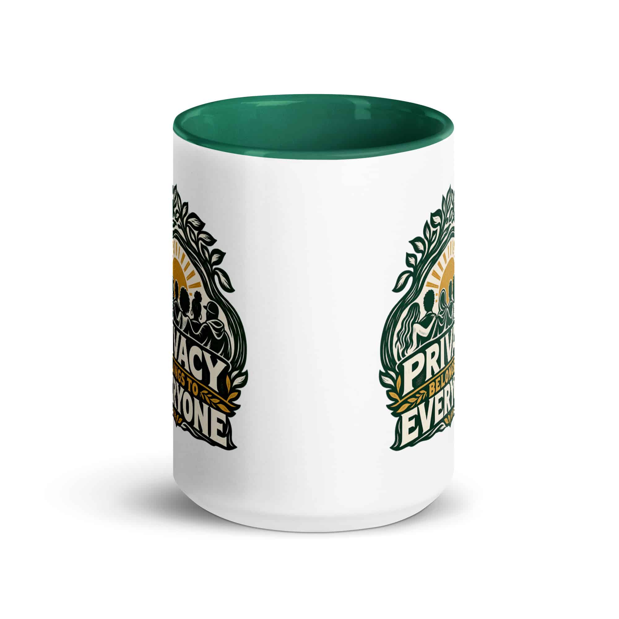 Color Inside Coffee Mug: Privacy belongs to everyone