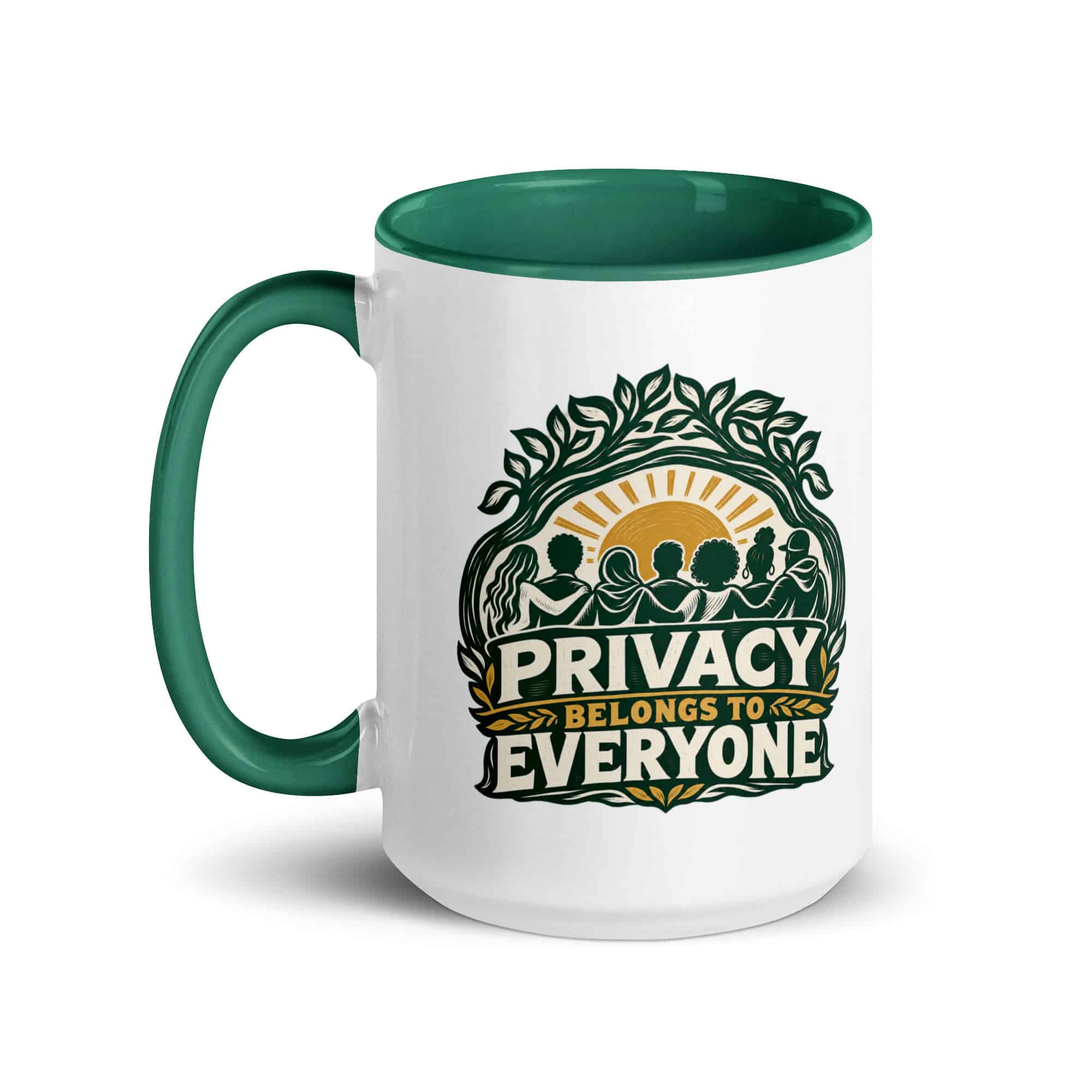 Color Inside Coffee Mug: Privacy belongs to everyone