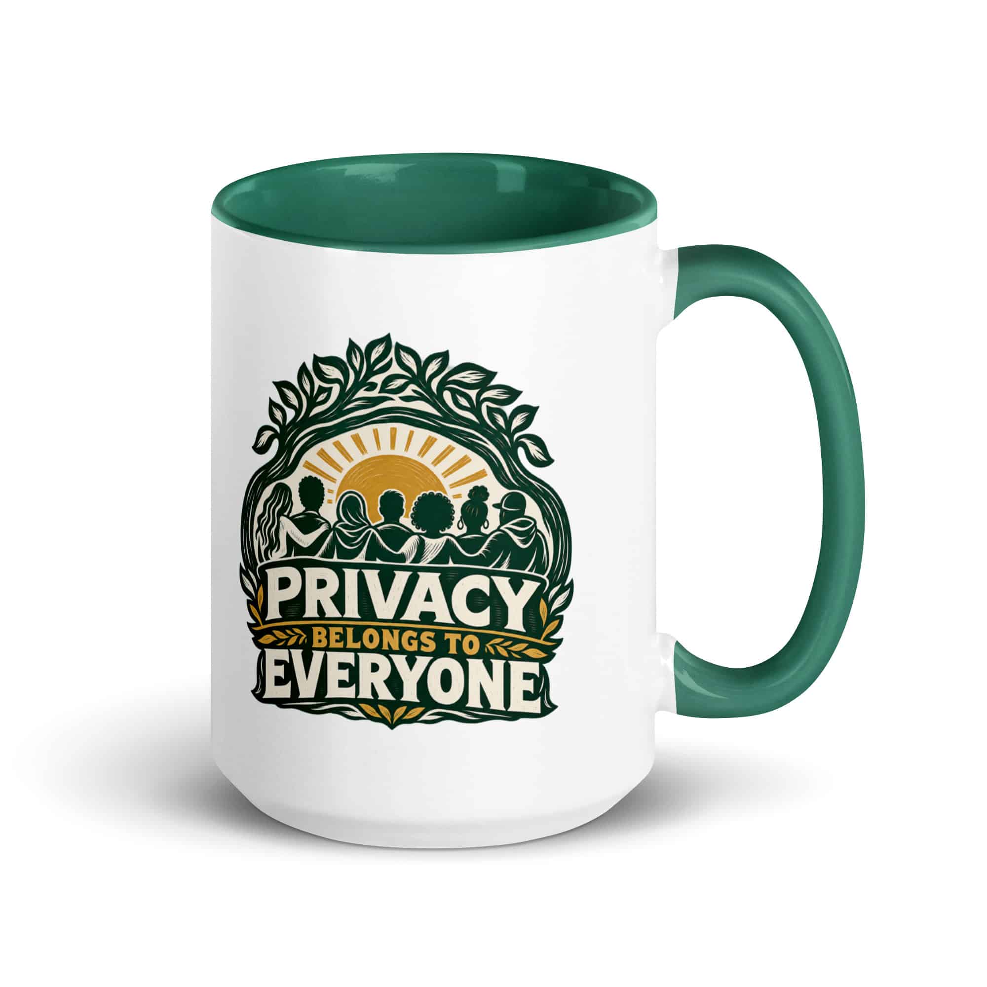 Color Inside Coffee Mug: Privacy belongs to everyone
