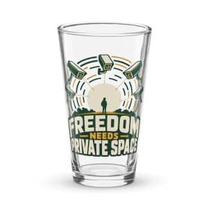 Pint Glass: Freedom needs private space - 16 oz - Main