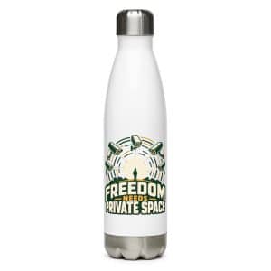 Stainless Steel Water Bottle: Freedom needs private space - 17 oz - Main