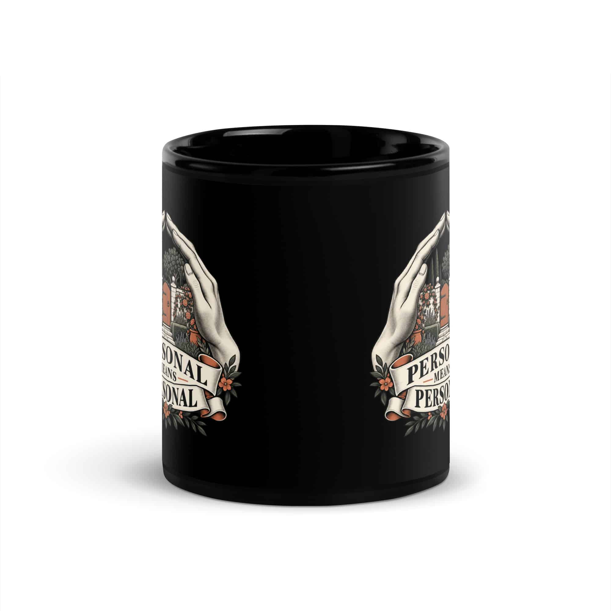 Black Glossy Coffee Mug: Personal means personal