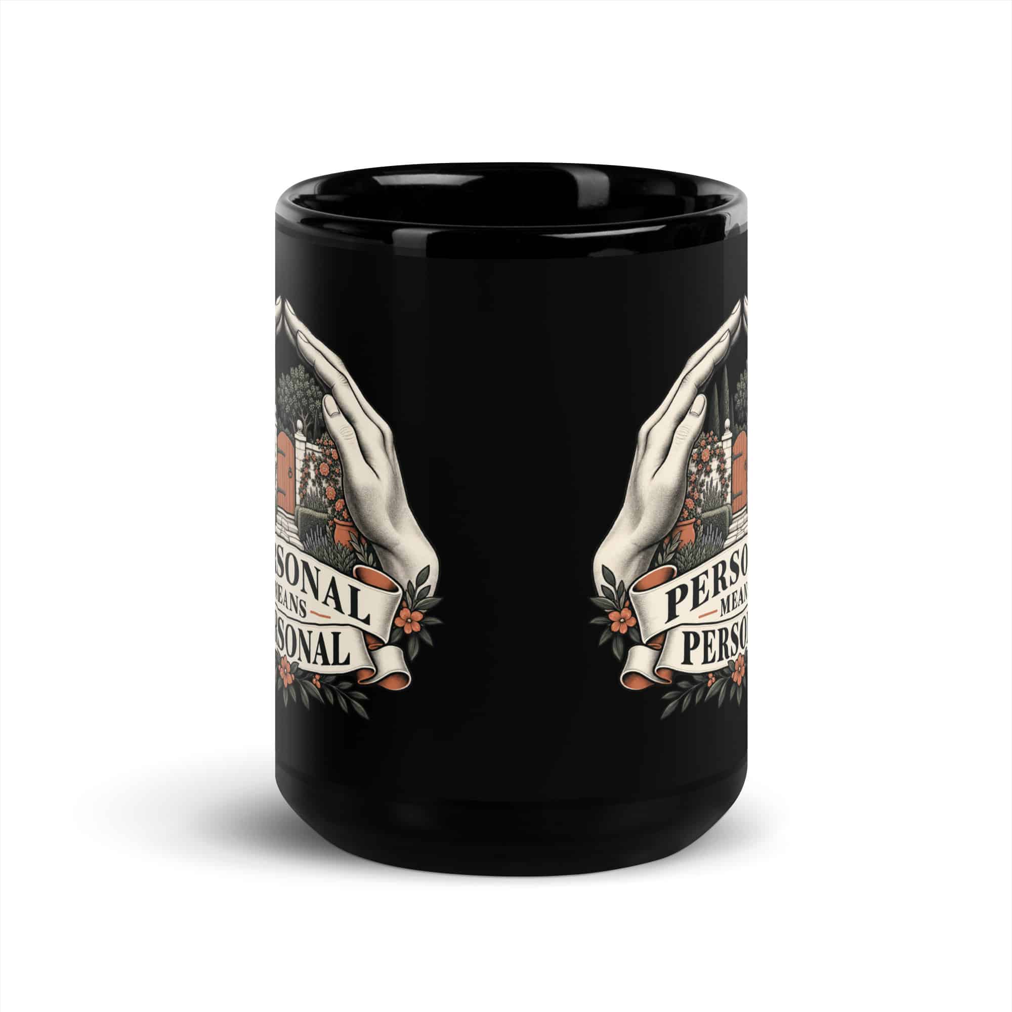 Black Glossy Coffee Mug: Personal means personal