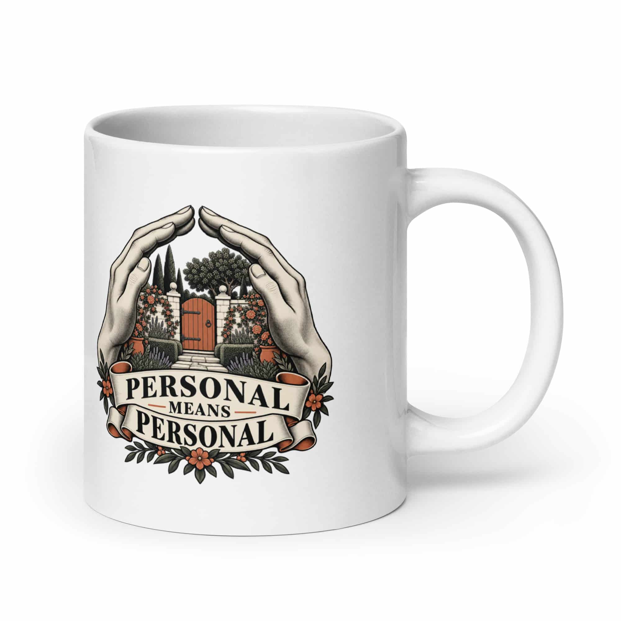 White Ceramic Coffee Mug: Personal means personal