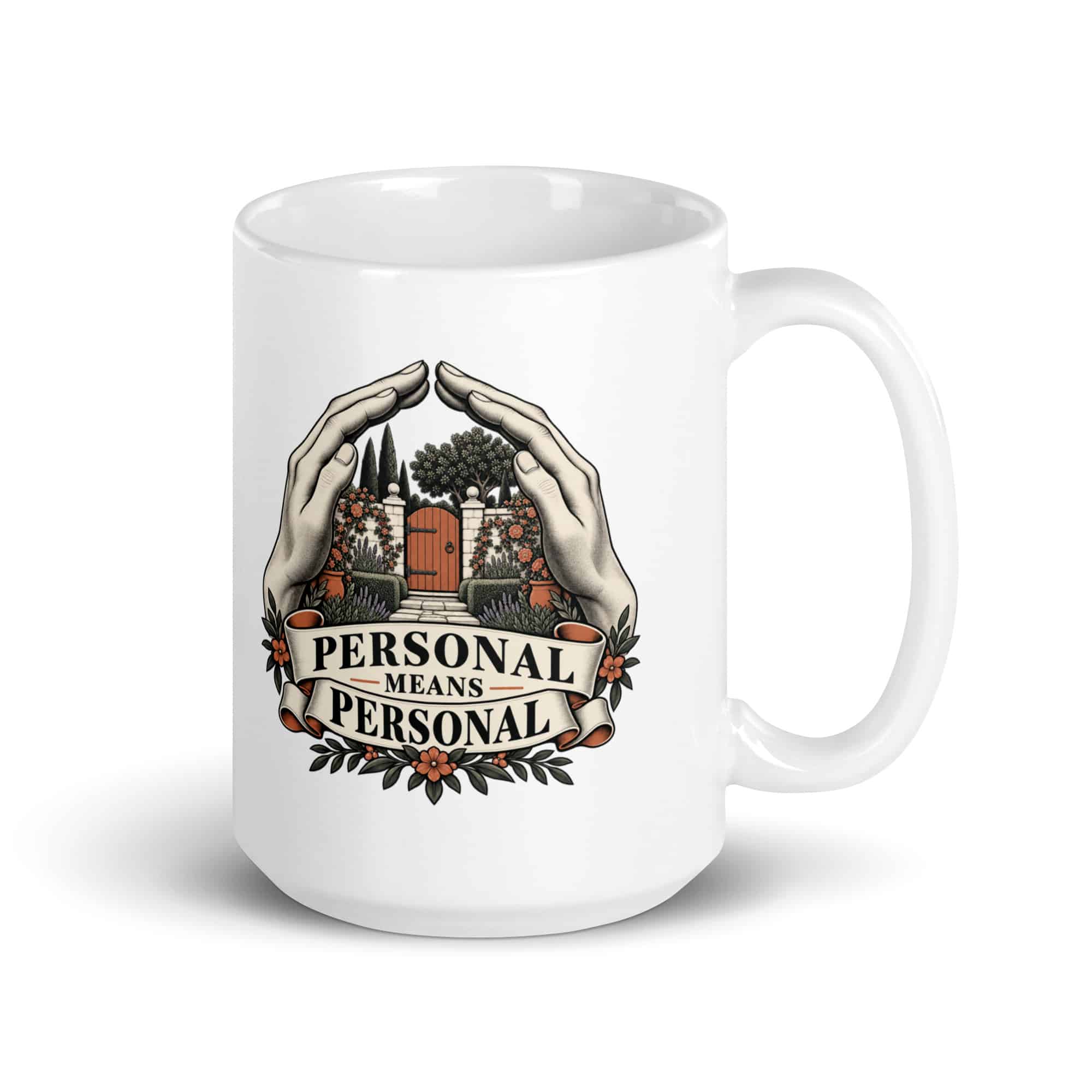White Ceramic Coffee Mug: Personal means personal