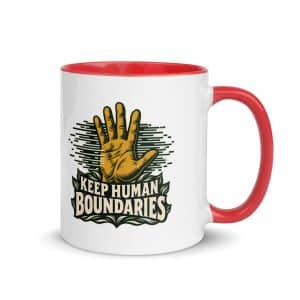Color Inside Coffee Mug: Keep human boundaries - 11 oz - Main