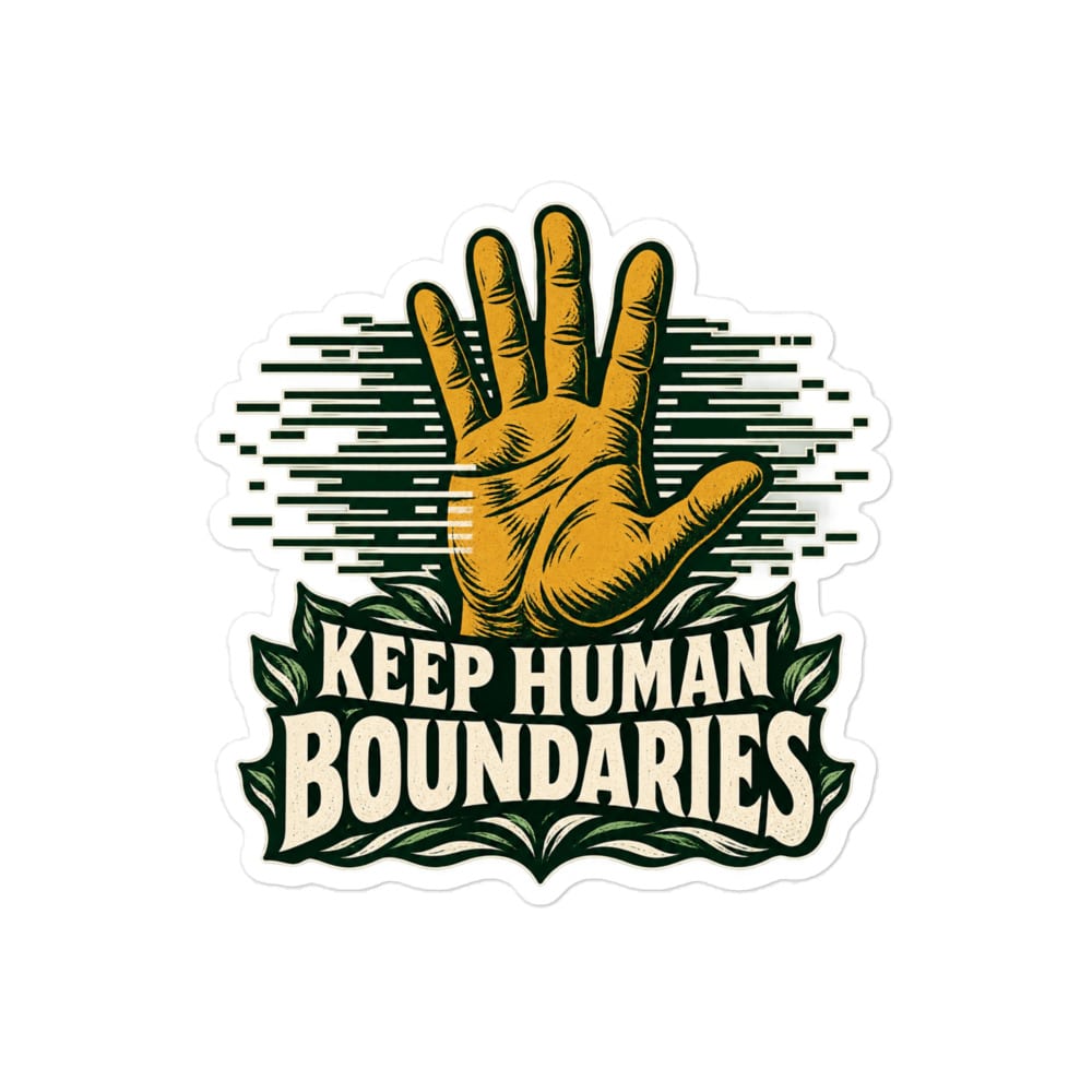 Vinyl Sticker: Keep human boundaries