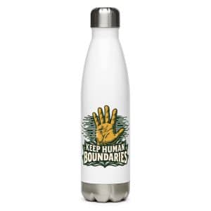 Stainless Steel Water Bottle: Keep human boundaries - 17 oz - Main