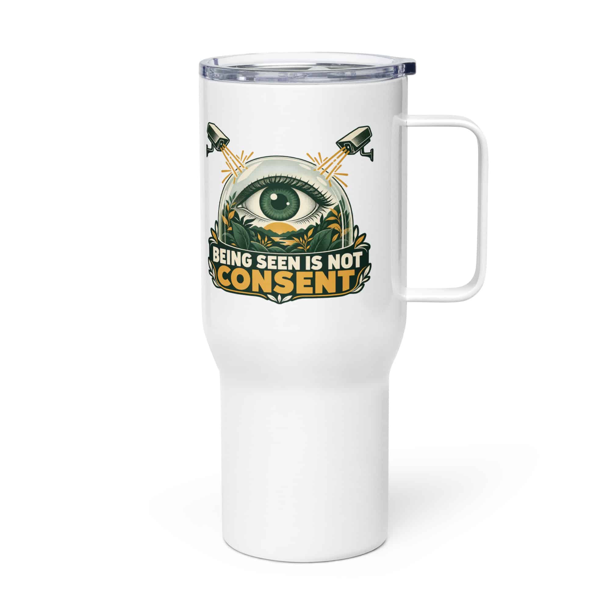 Travel Mug: Being seen is not consent