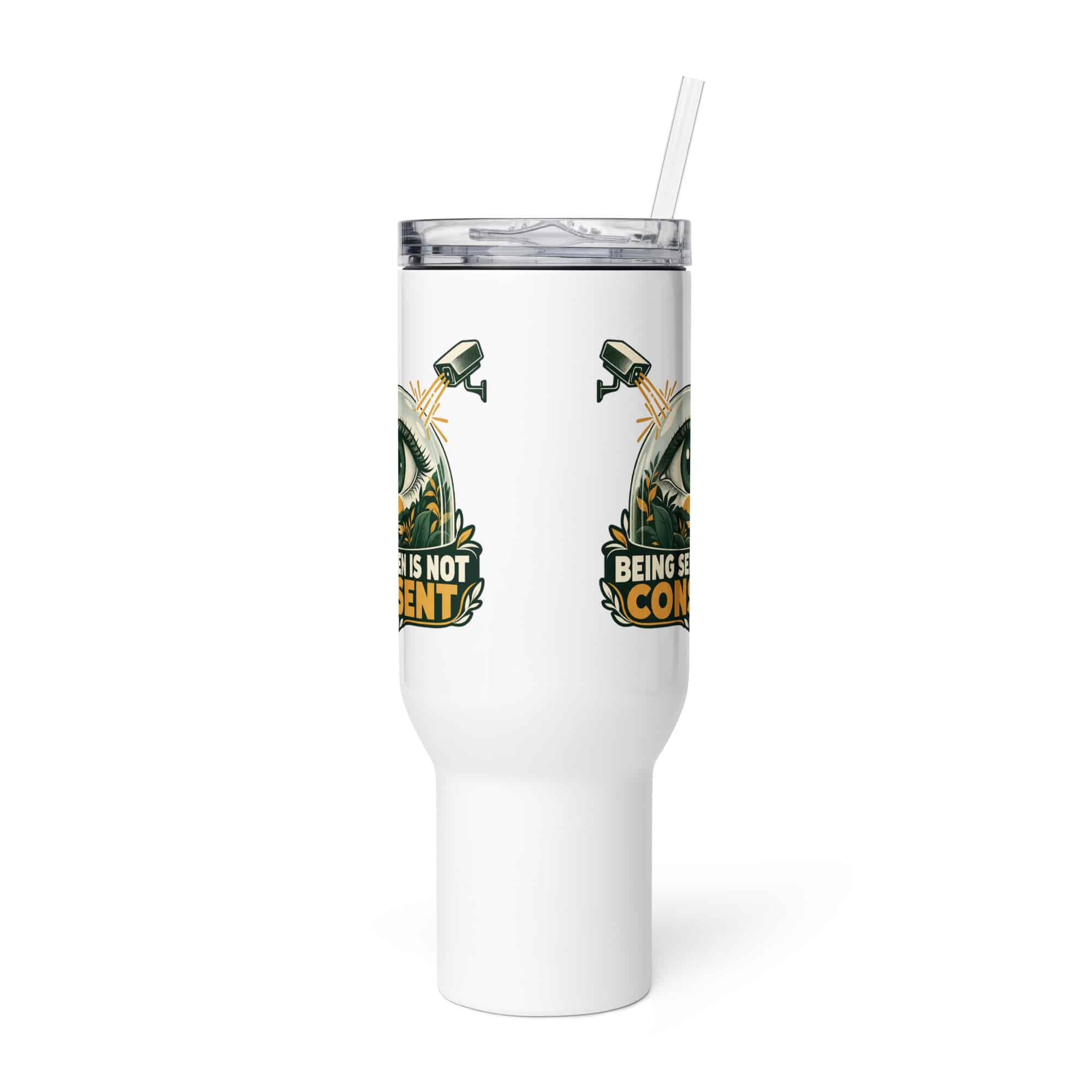 Travel Mug: Being seen is not consent