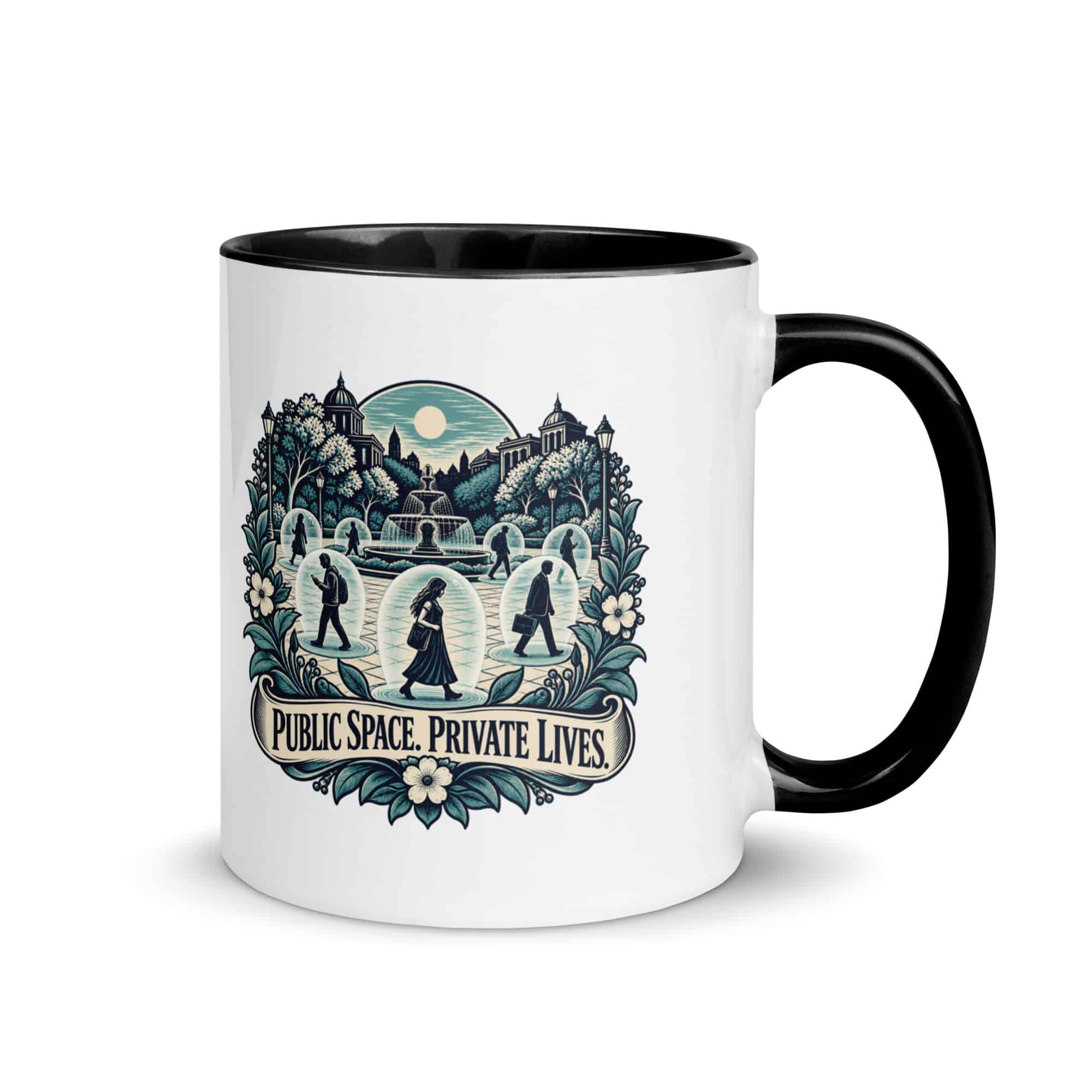 Color Inside Coffee Mug: Public space. Private lives.