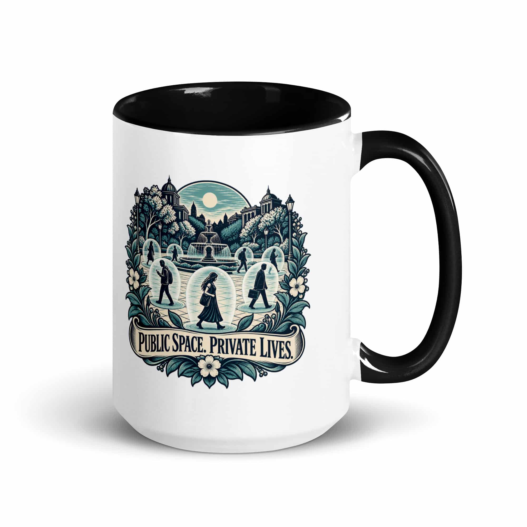 Color Inside Coffee Mug: Public space. Private lives.