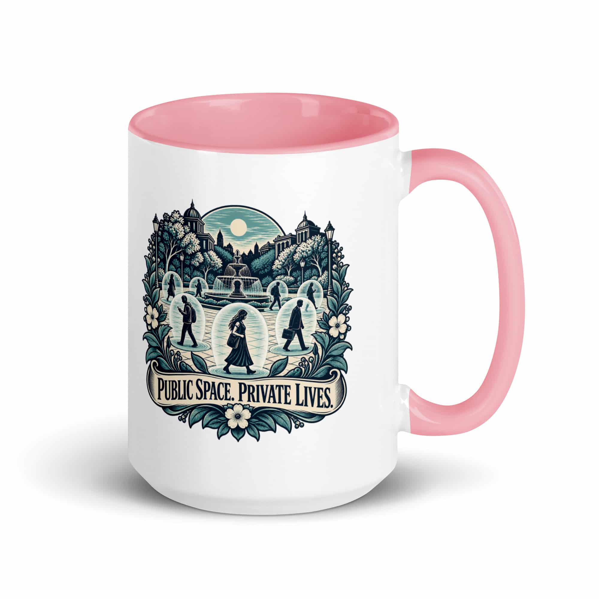 Color Inside Coffee Mug: Public space. Private lives.