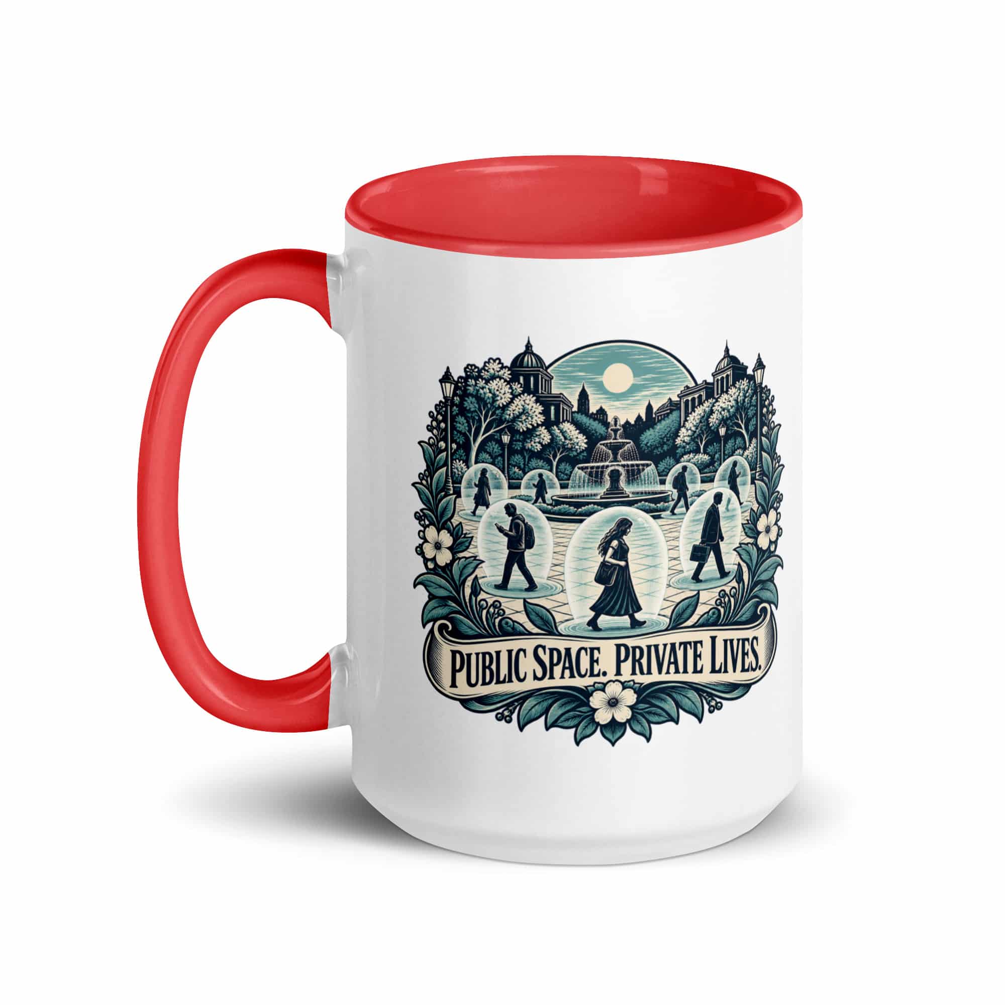 Color Inside Coffee Mug: Public space. Private lives.