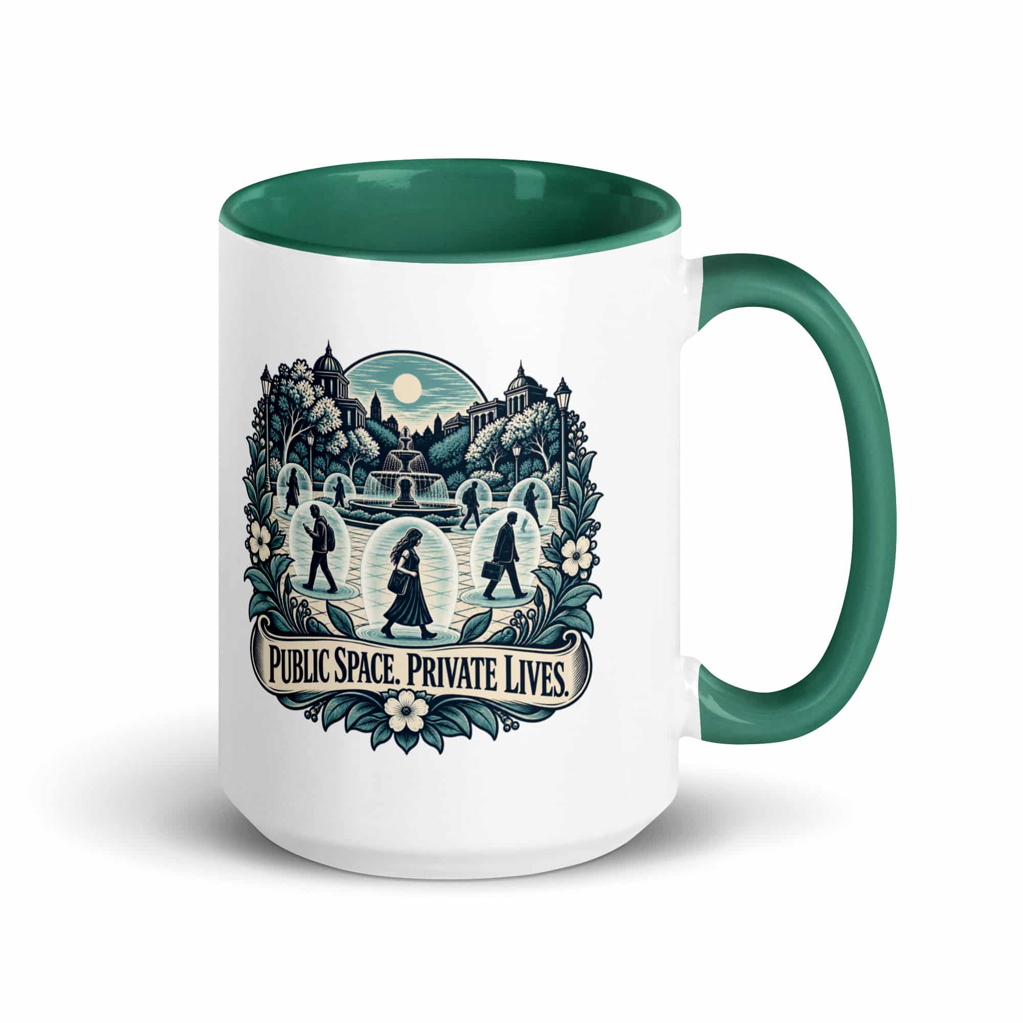 Color Inside Coffee Mug: Public space. Private lives.