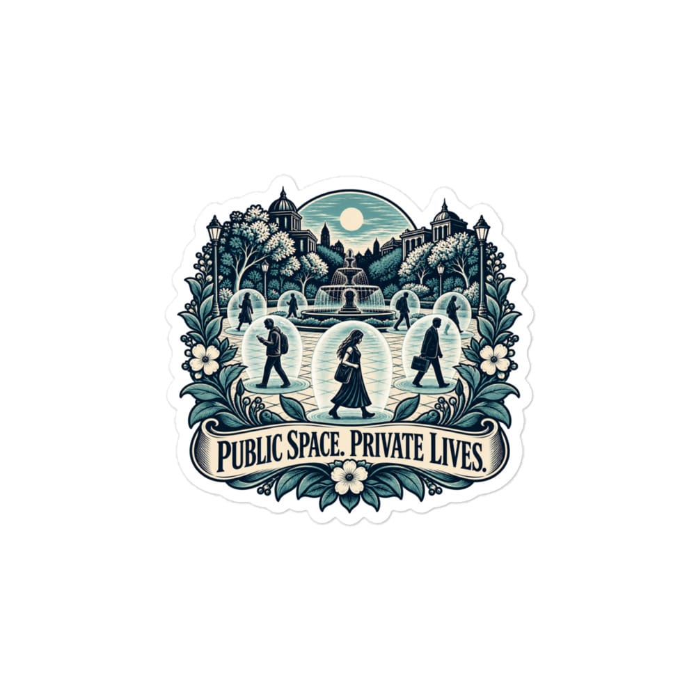 Vinyl Sticker: Public space. Private lives.