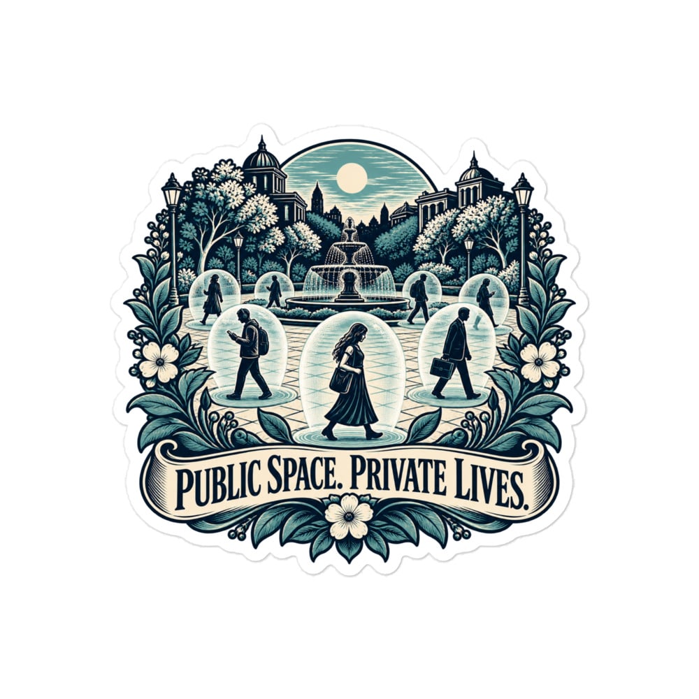 Vinyl Sticker: Public space. Private lives.