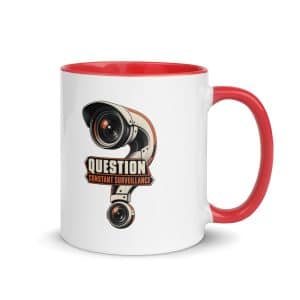 Color Inside Coffee Mug: Question constant surveillance - 11 oz - Main