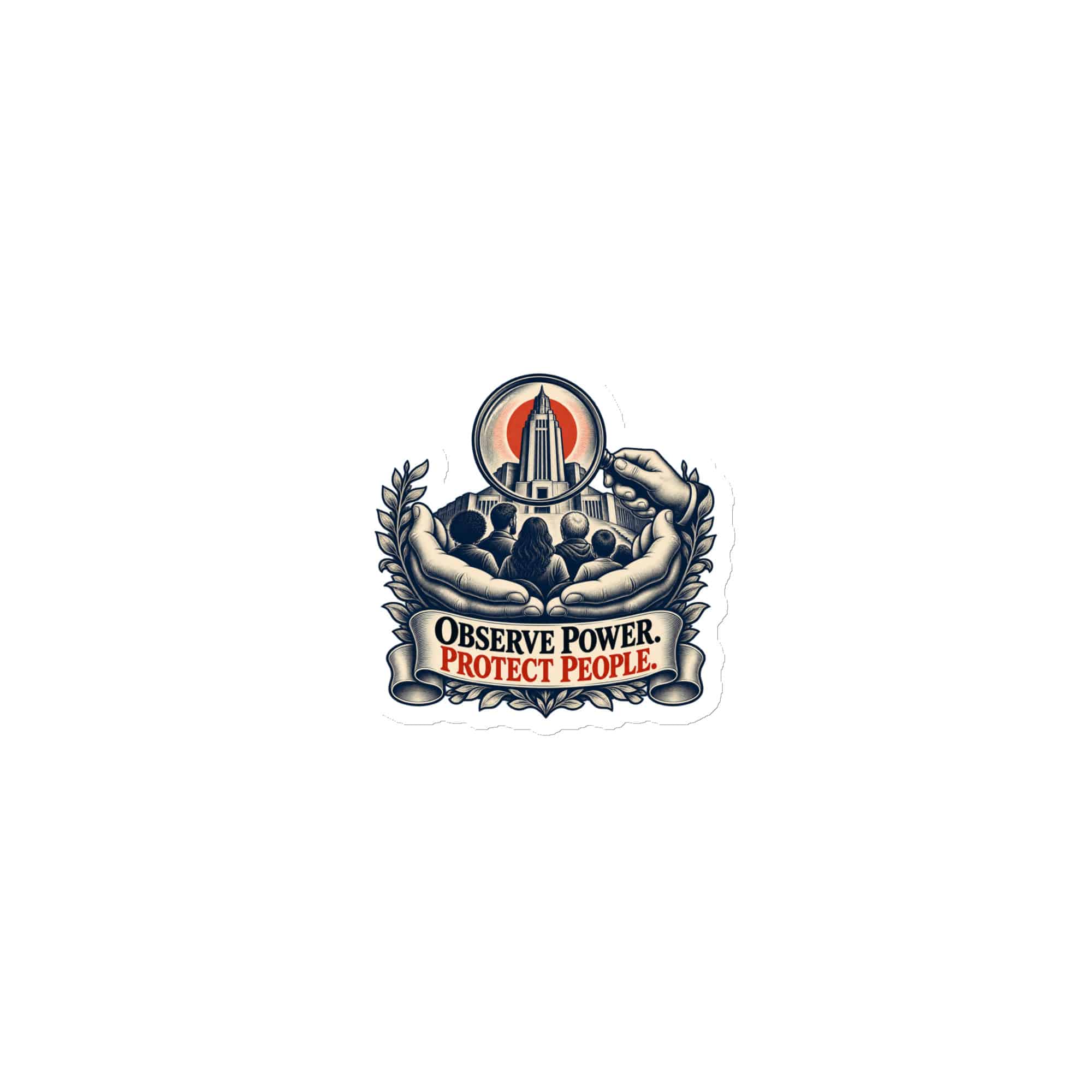 Die-Cut Magnet: Observe power. Protect people.