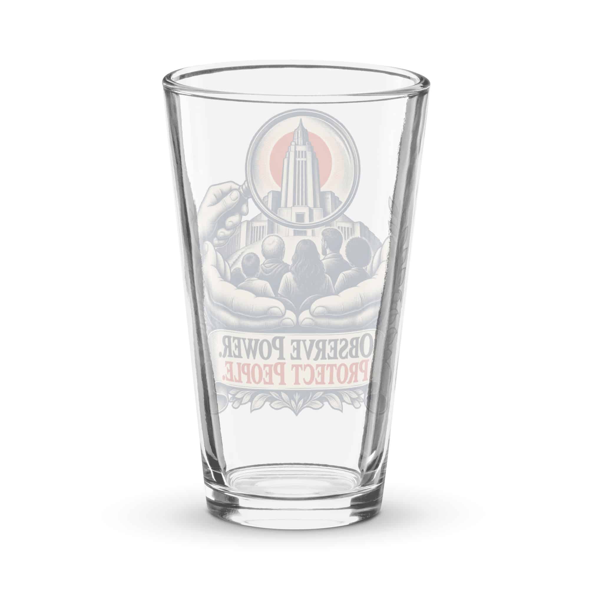 Pint Glass: Observe power. Protect people.