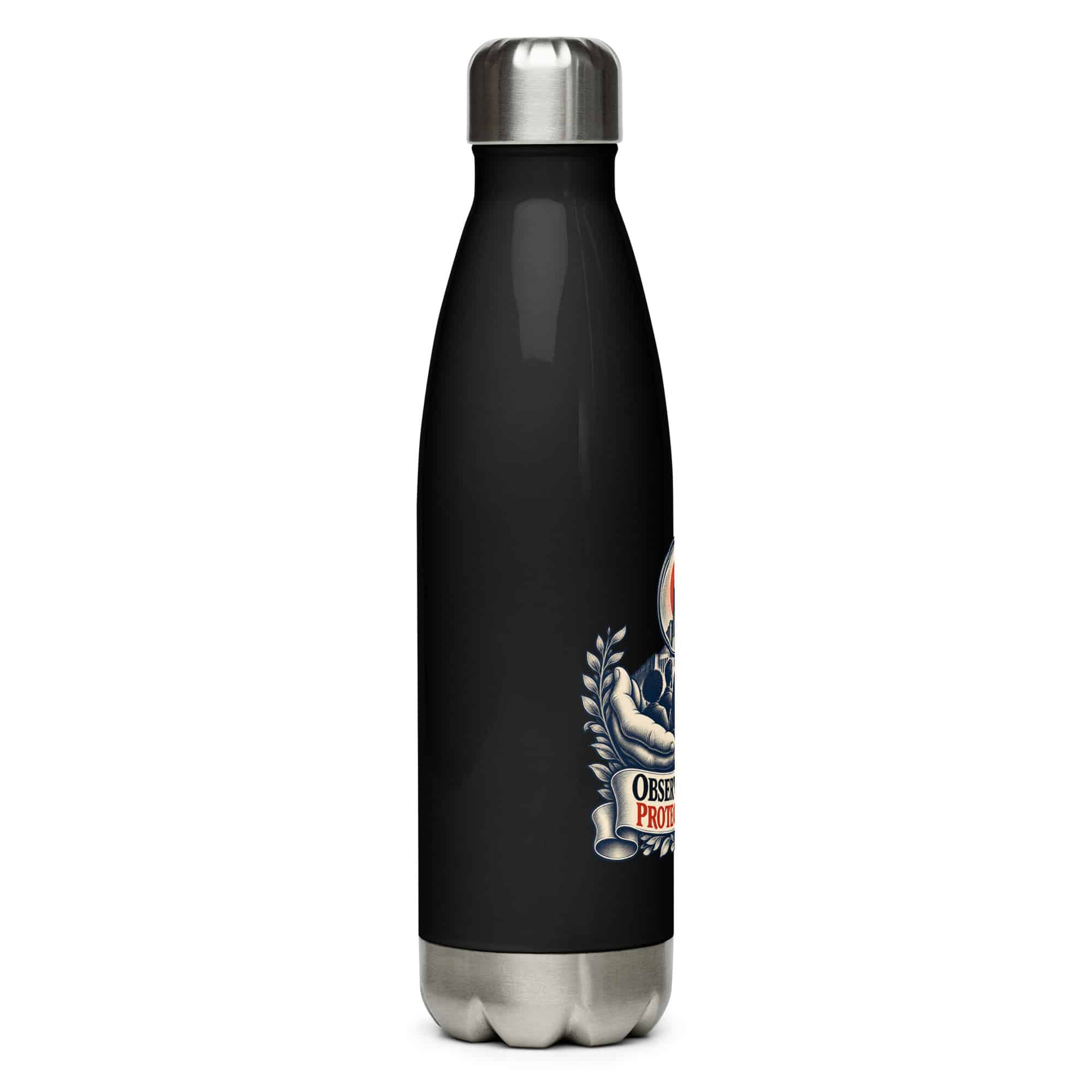 Stainless Steel Water Bottle: Observe power. Protect people.