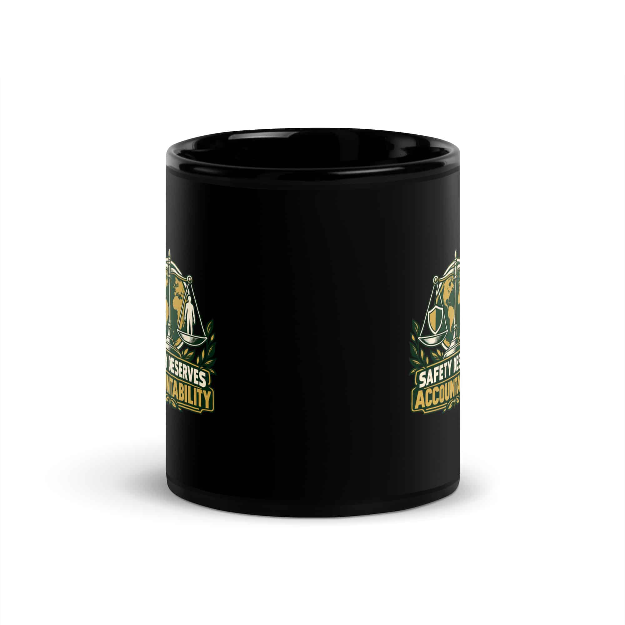 Black Glossy Coffee Mug: Safety deserves accountability