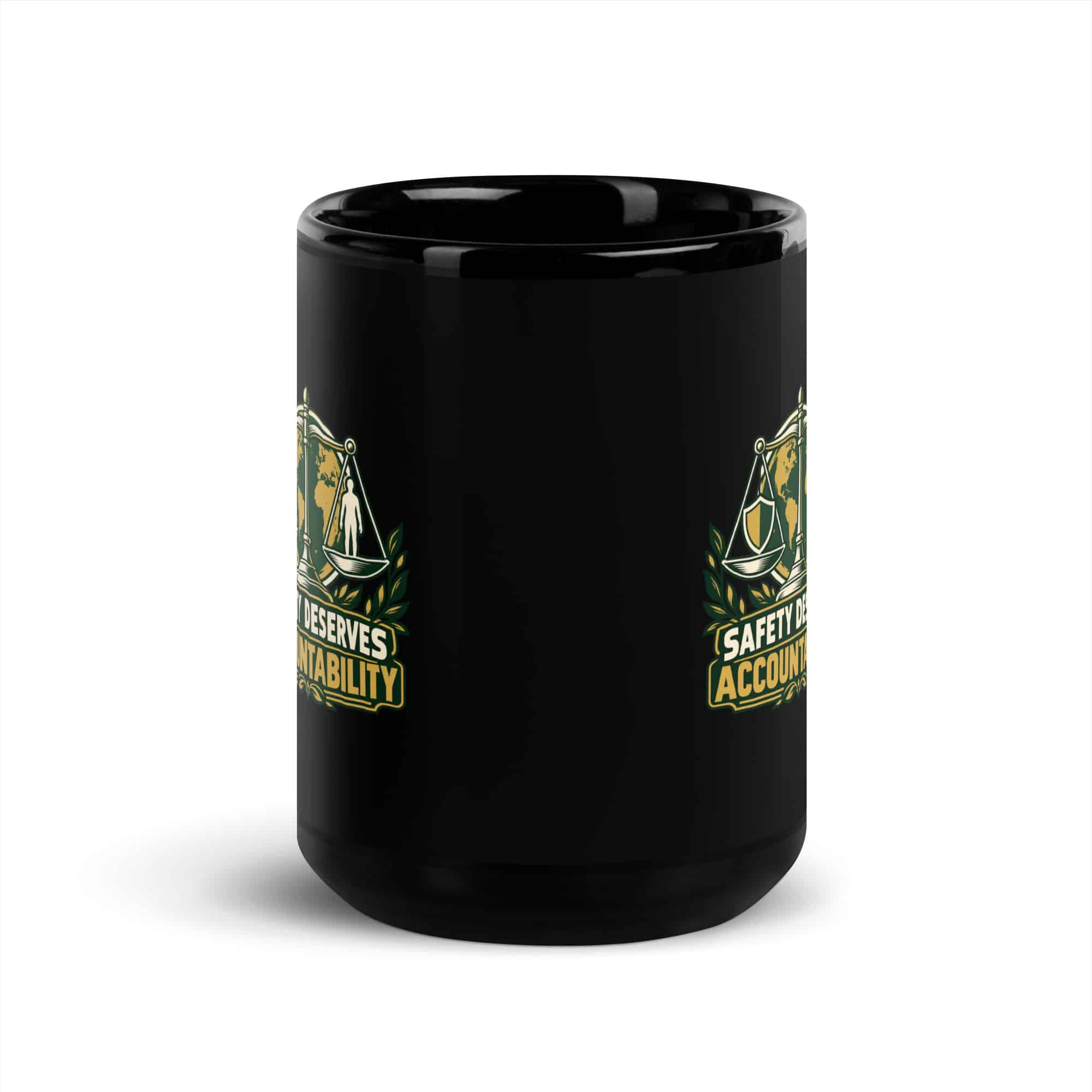 Black Glossy Coffee Mug: Safety deserves accountability