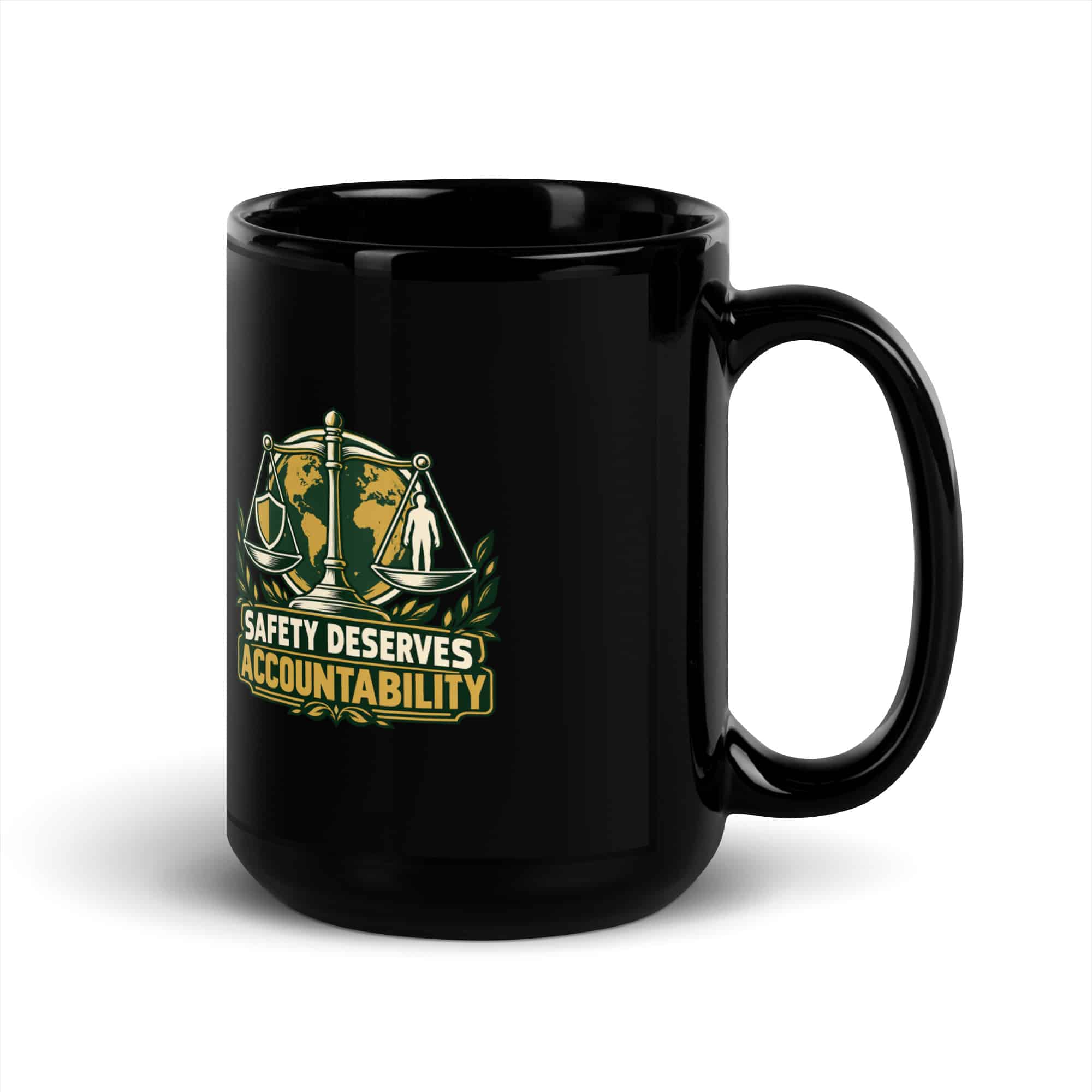 Black Glossy Coffee Mug: Safety deserves accountability