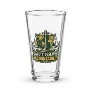 Pint Glass: Safety deserves accountability - 16 oz - Main