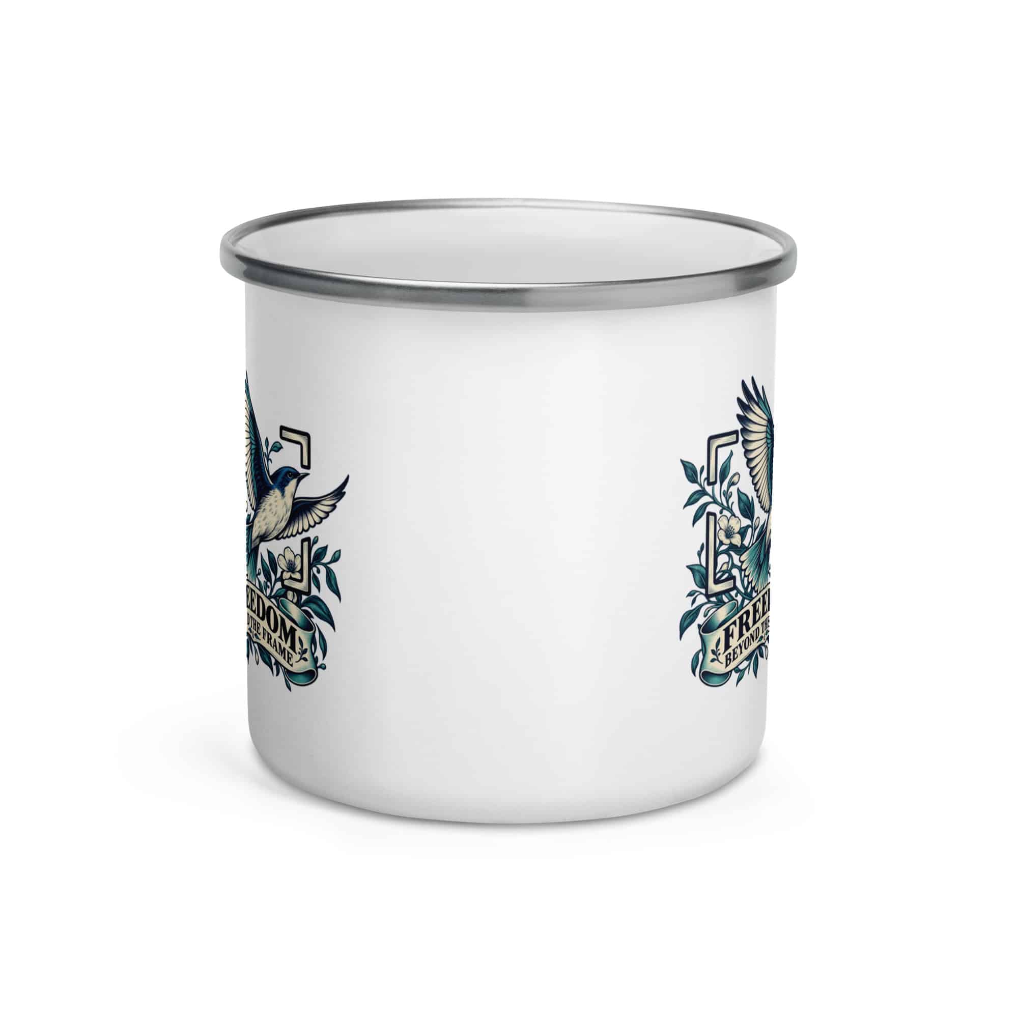 Enamel Camp Mug: Freedom beyond the frame