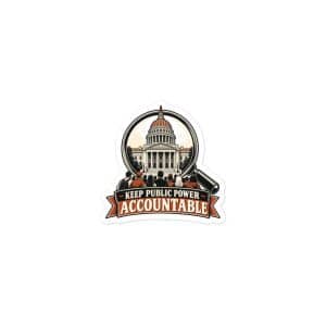 Vinyl Sticker: Keep public power accountable - 3x3 - Main