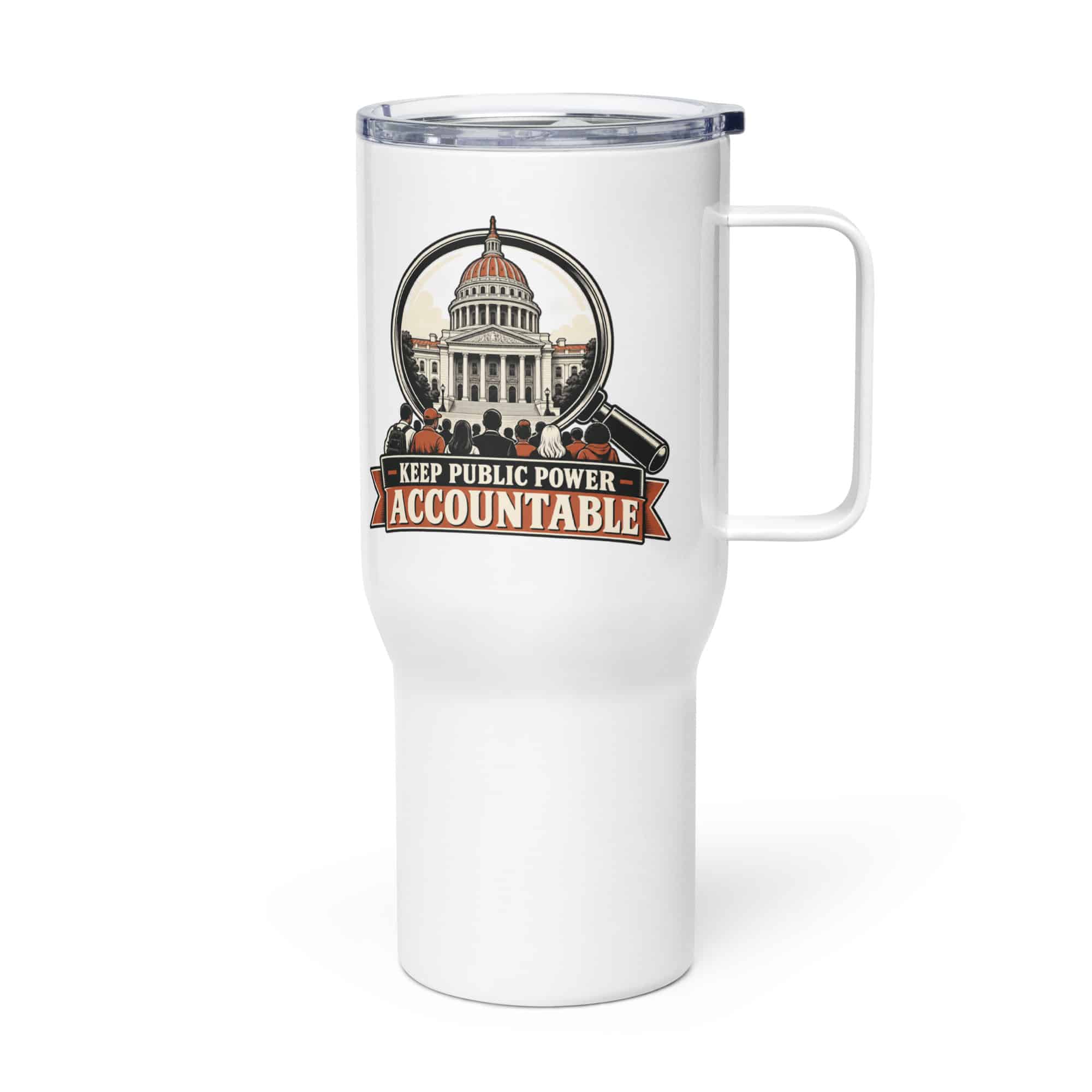 Travel Mug: Keep public power accountable
