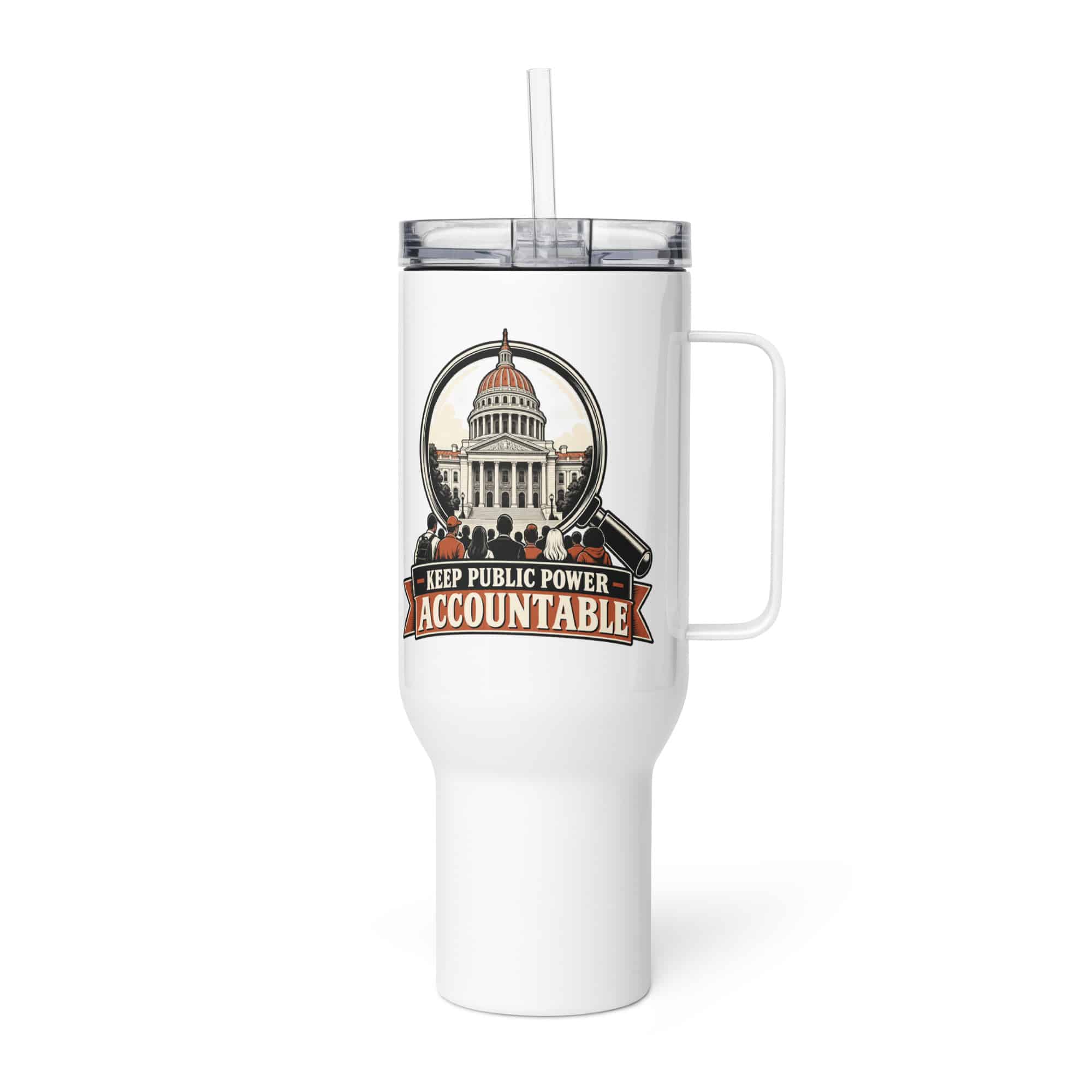 Travel Mug: Keep public power accountable