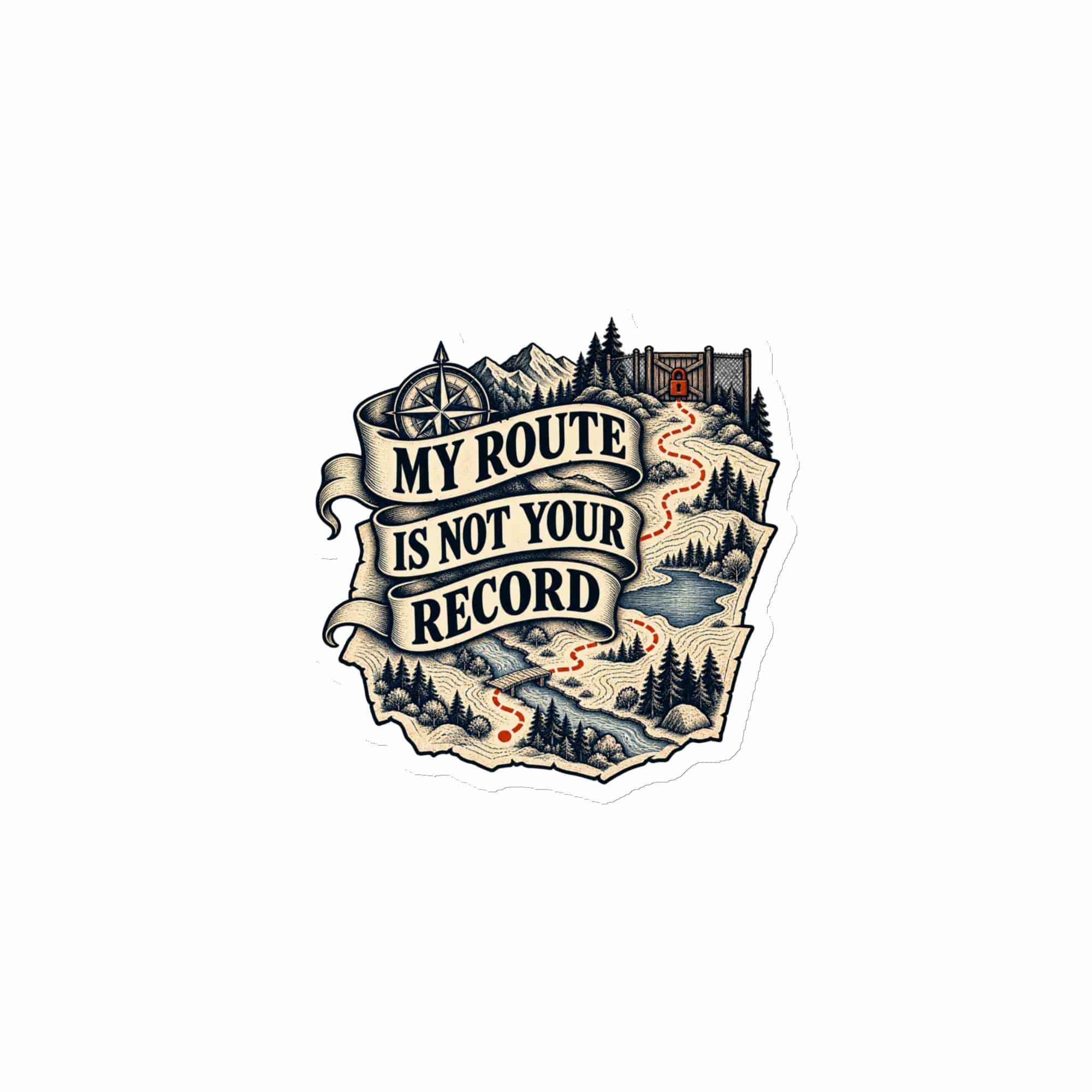 Die-Cut Magnet: My route is not your record