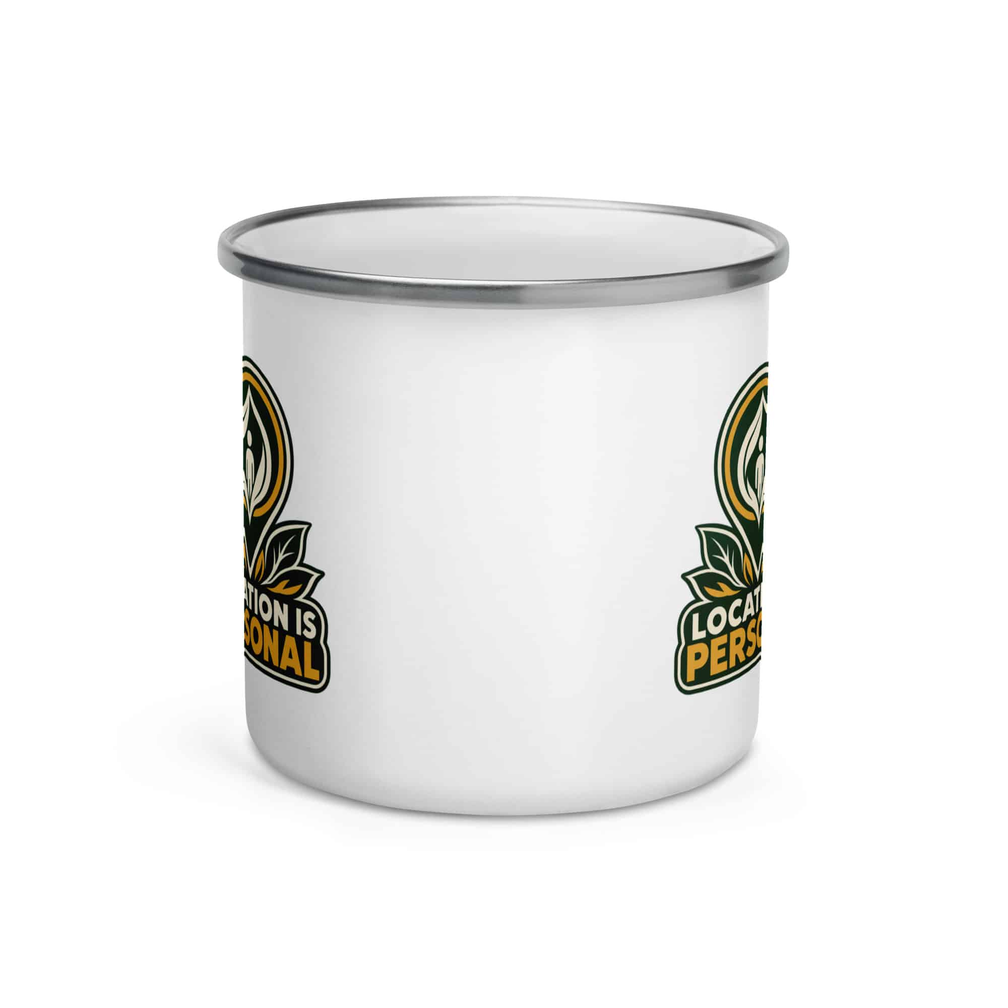 Enamel Camp Mug: Location is personal