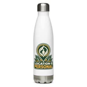 Stainless Steel Water Bottle: Location is personal - 17 oz - Main