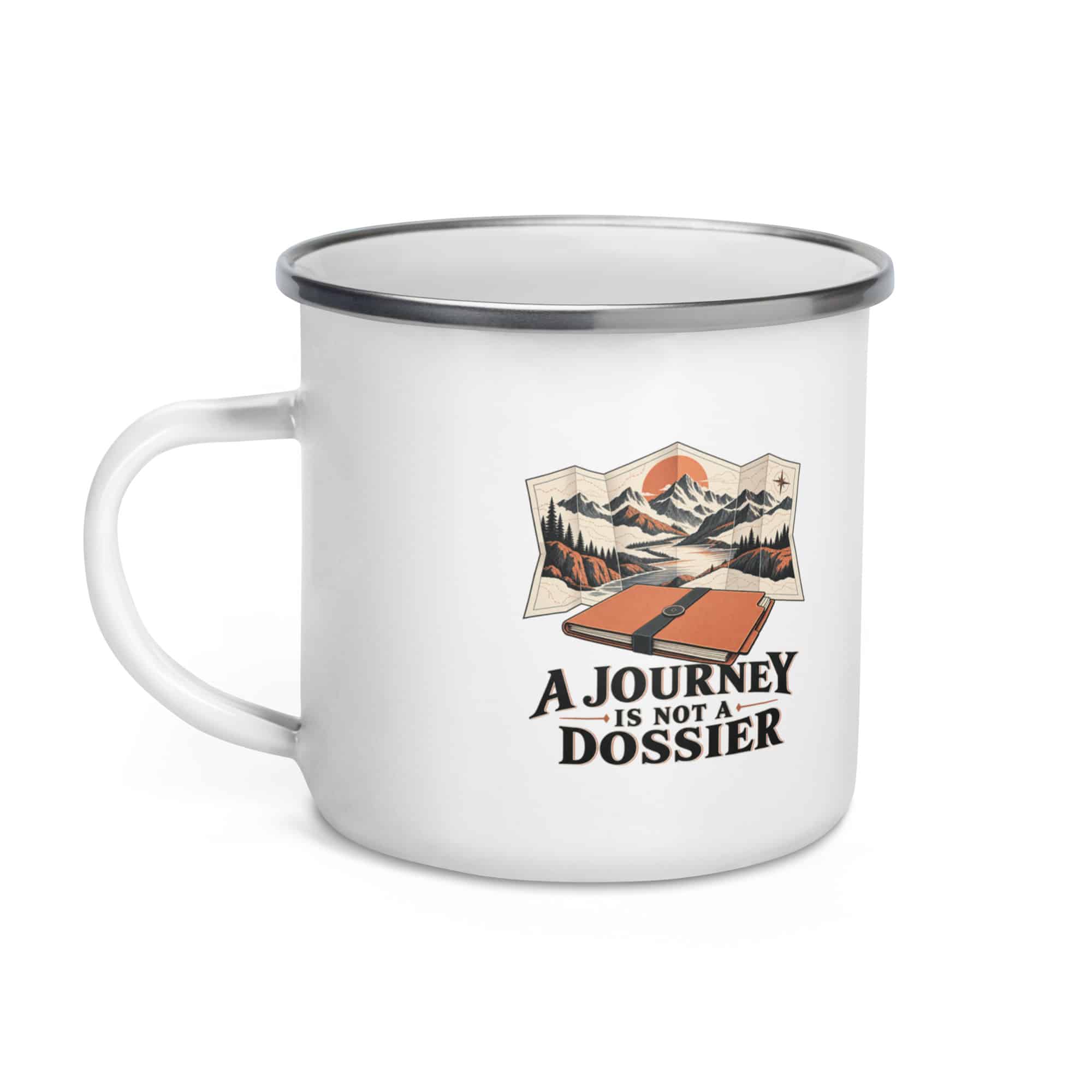 Enamel Camp Mug: A journey is not a dossier