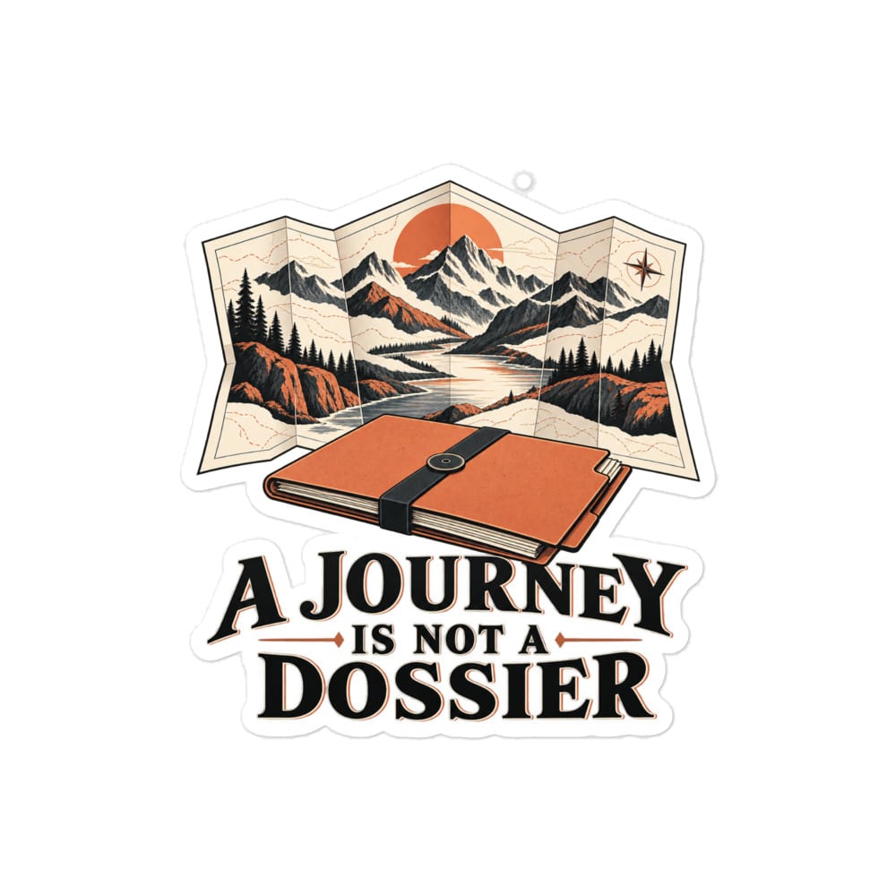 Vinyl Sticker: A journey is not a dossier