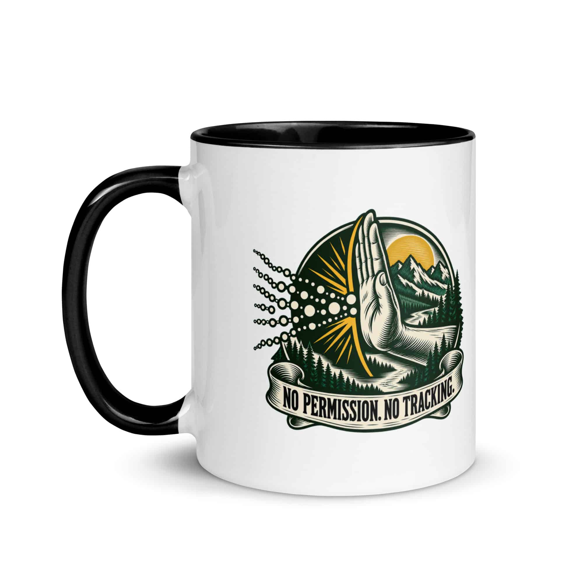 Color Inside Coffee Mug: No permission. No tracking.
