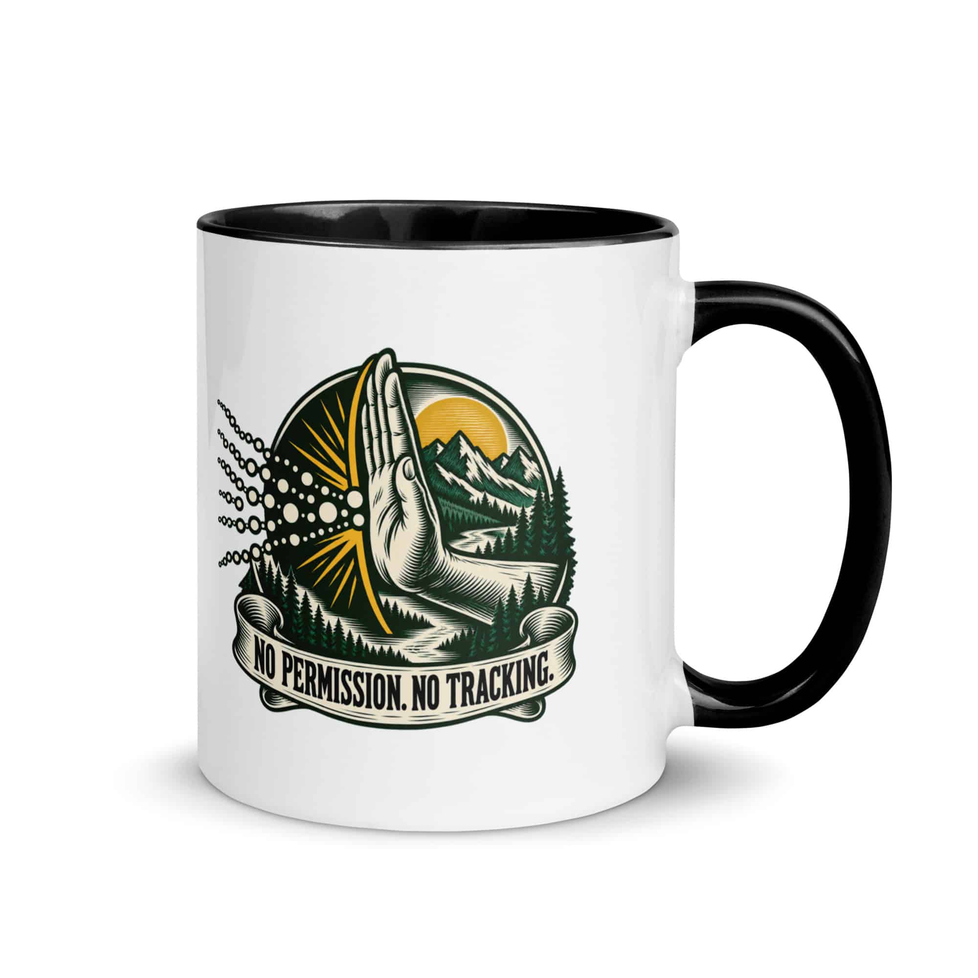 Color Inside Coffee Mug: No permission. No tracking.