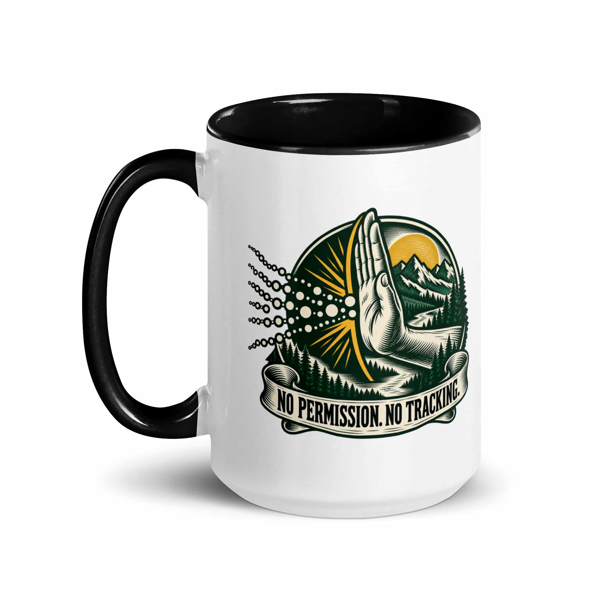 Color Inside Coffee Mug: No permission. No tracking.